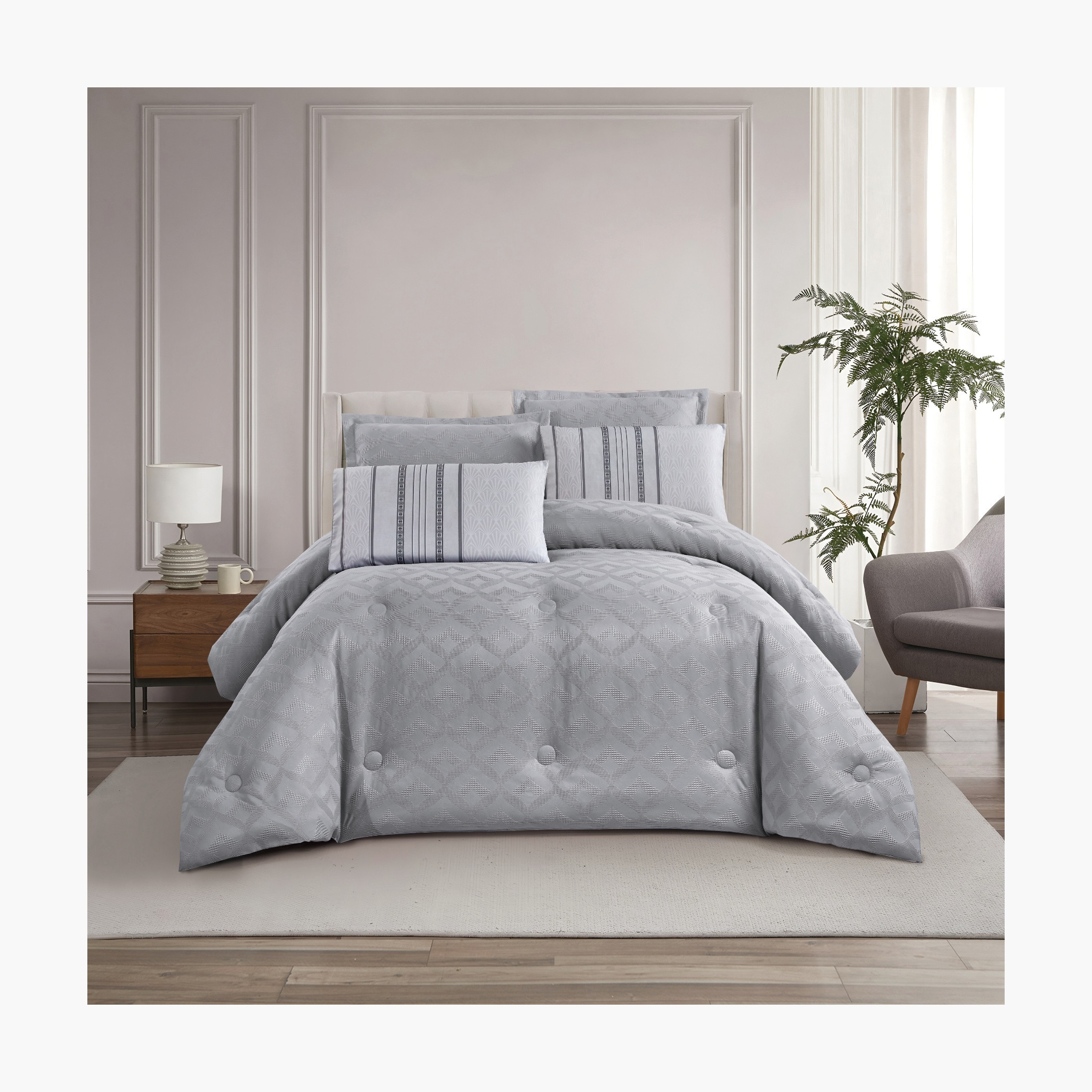 Textured Geometric Comforter Set-household-bedding-comfortersandbedspreads-comforters-image-14
