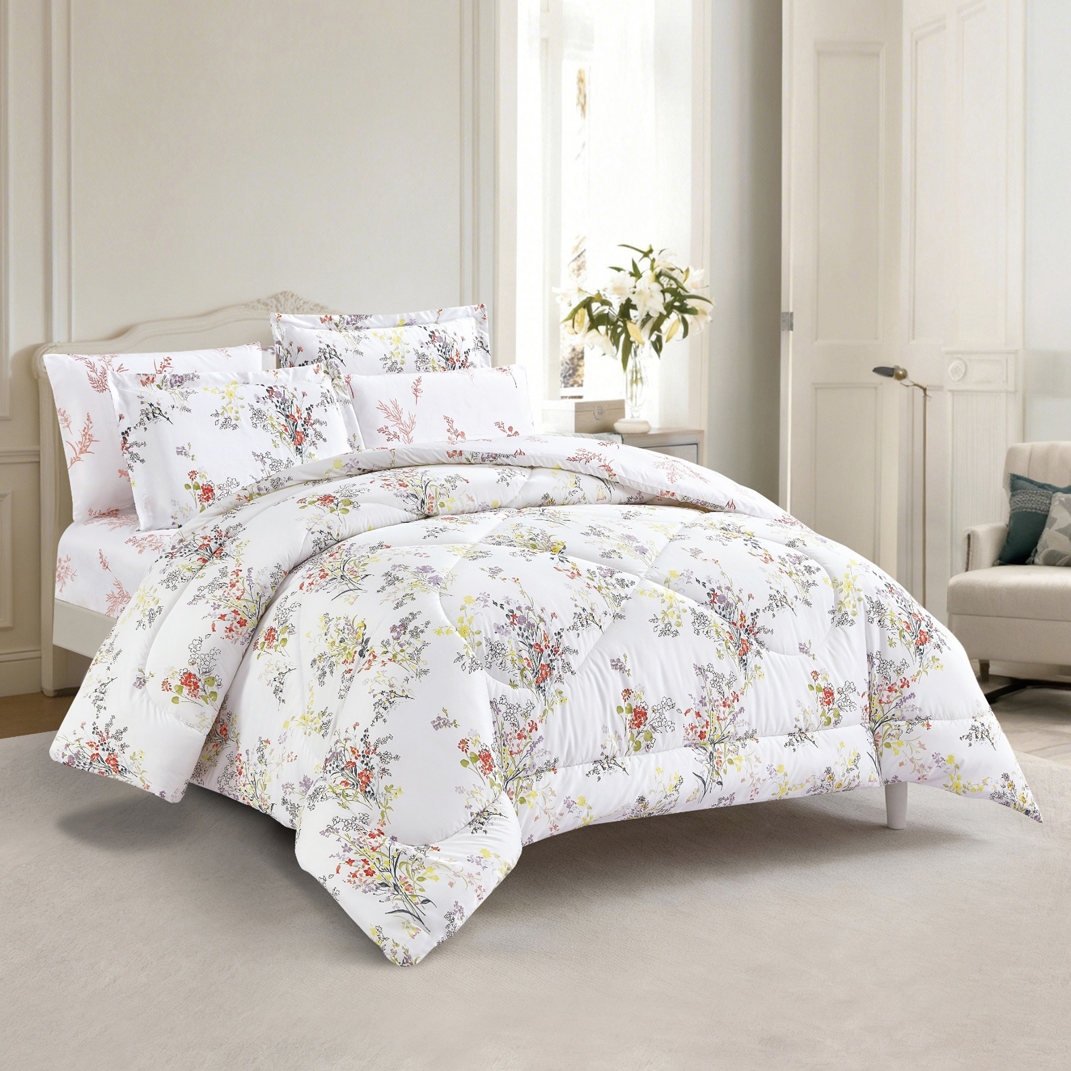 Floral Printed Comforter Set-household-bedding-comfortersandbedspreads-comforters-image-4