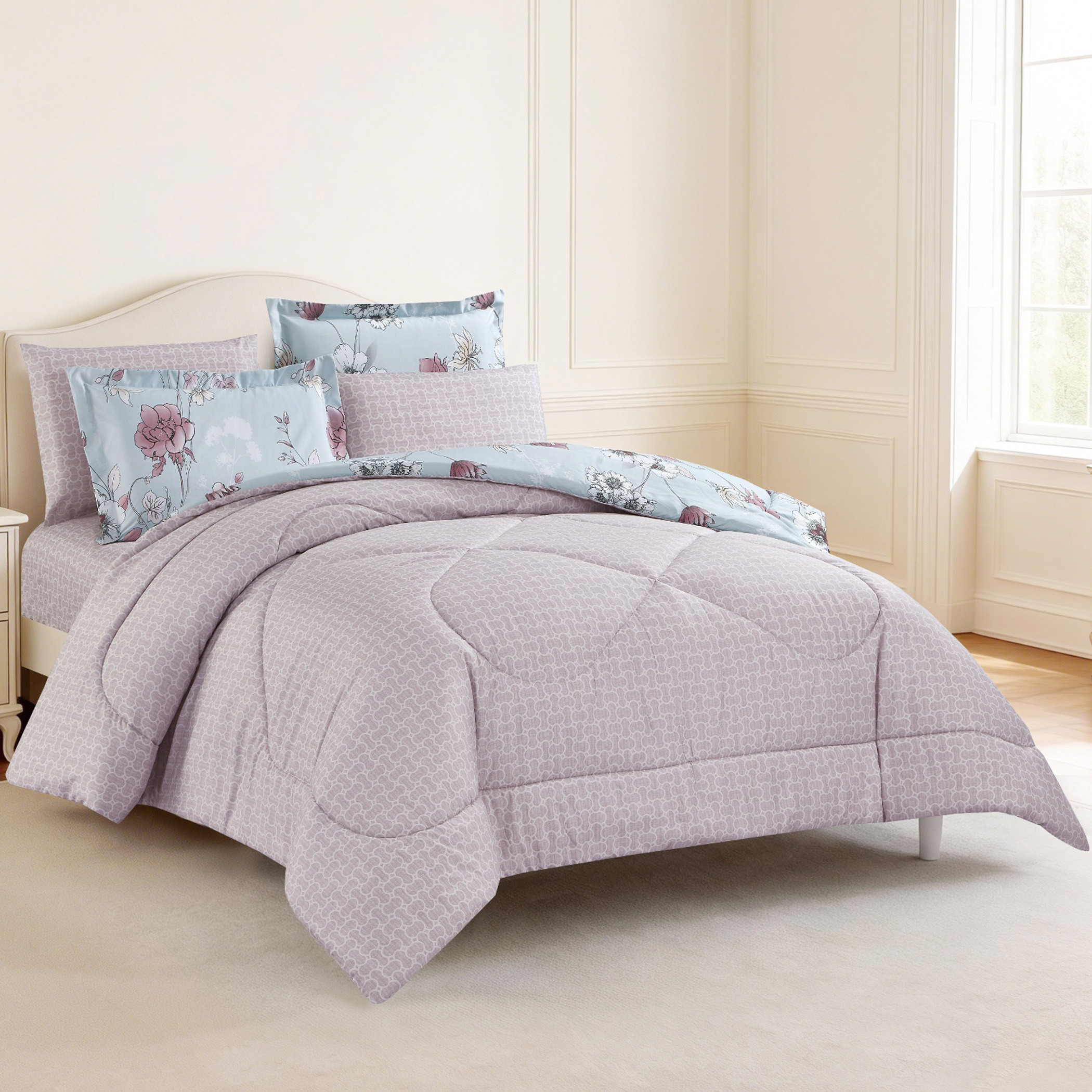 Floral Printed Comforter Set-household-bedding-comfortersandbedspreads-comforters-image-34