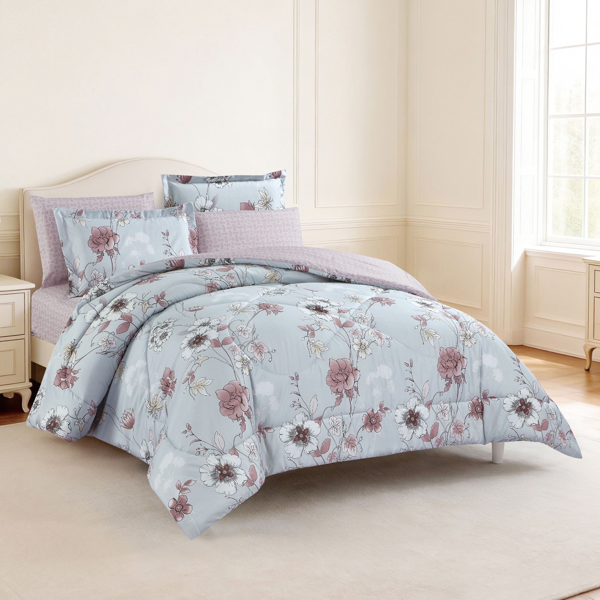 Floral Printed Comforter Set-household-bedding-comfortersandbedspreads-comforters-image-40