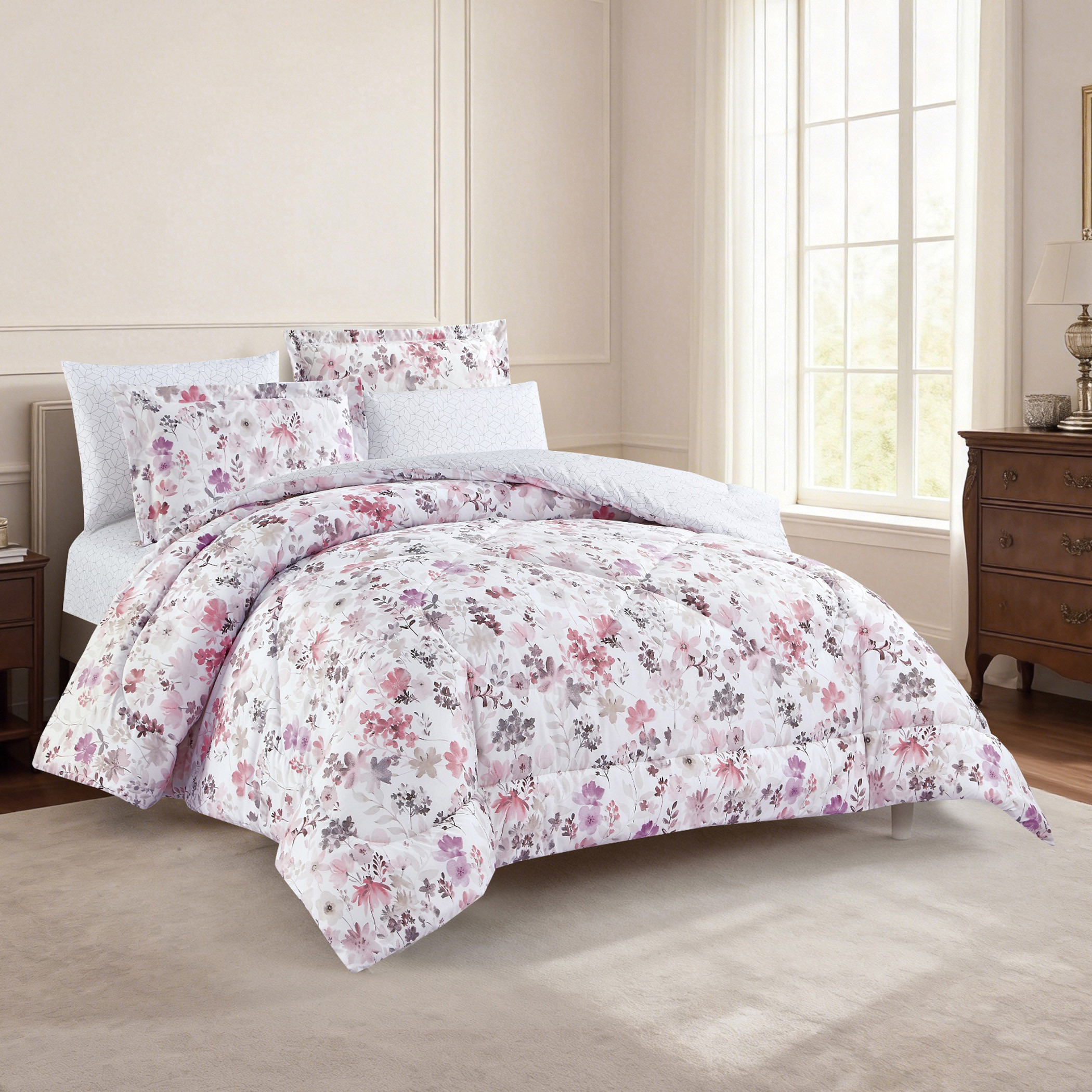 Floral Printed Comforter Set-household-bedding-comfortersandbedspreads-comforters-image-7