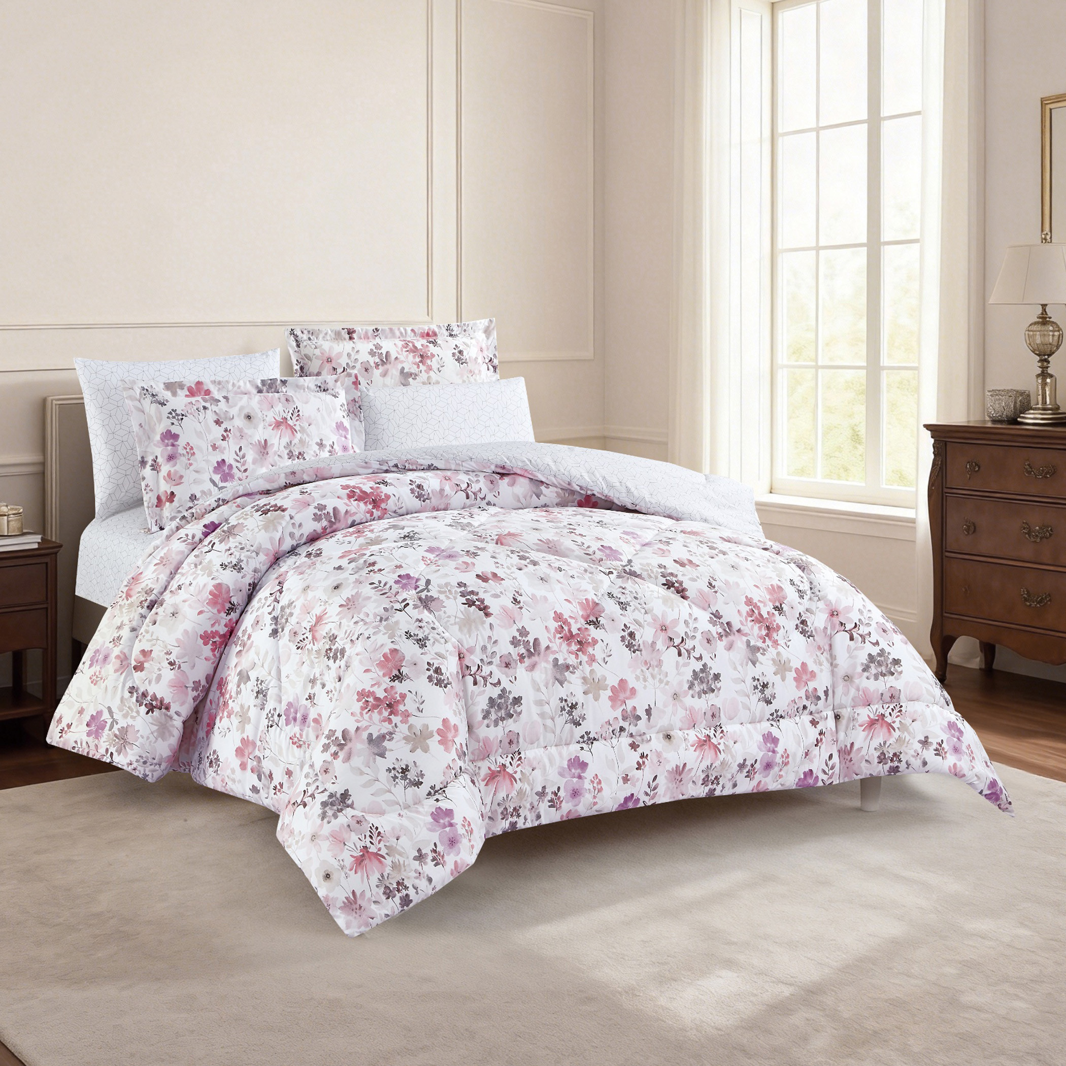 Floral Printed Comforter Set-household-bedding-comfortersandbedspreads-comforters-image-36