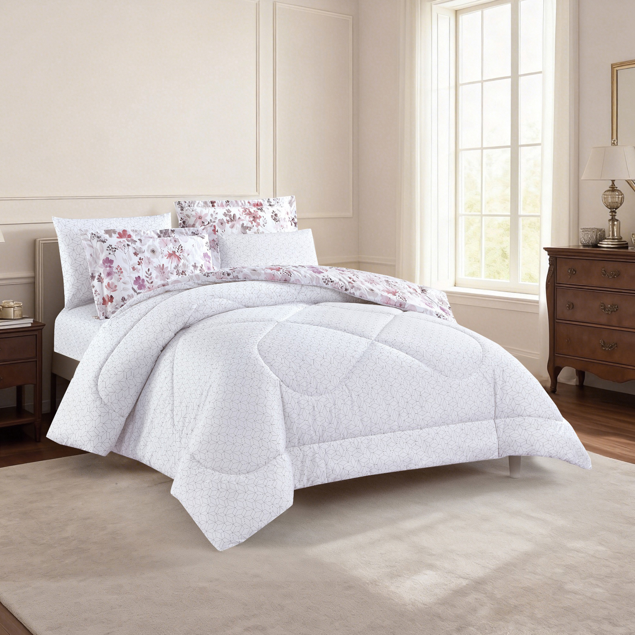 Floral Printed Comforter Set-household-bedding-comfortersandbedspreads-comforters-image-42