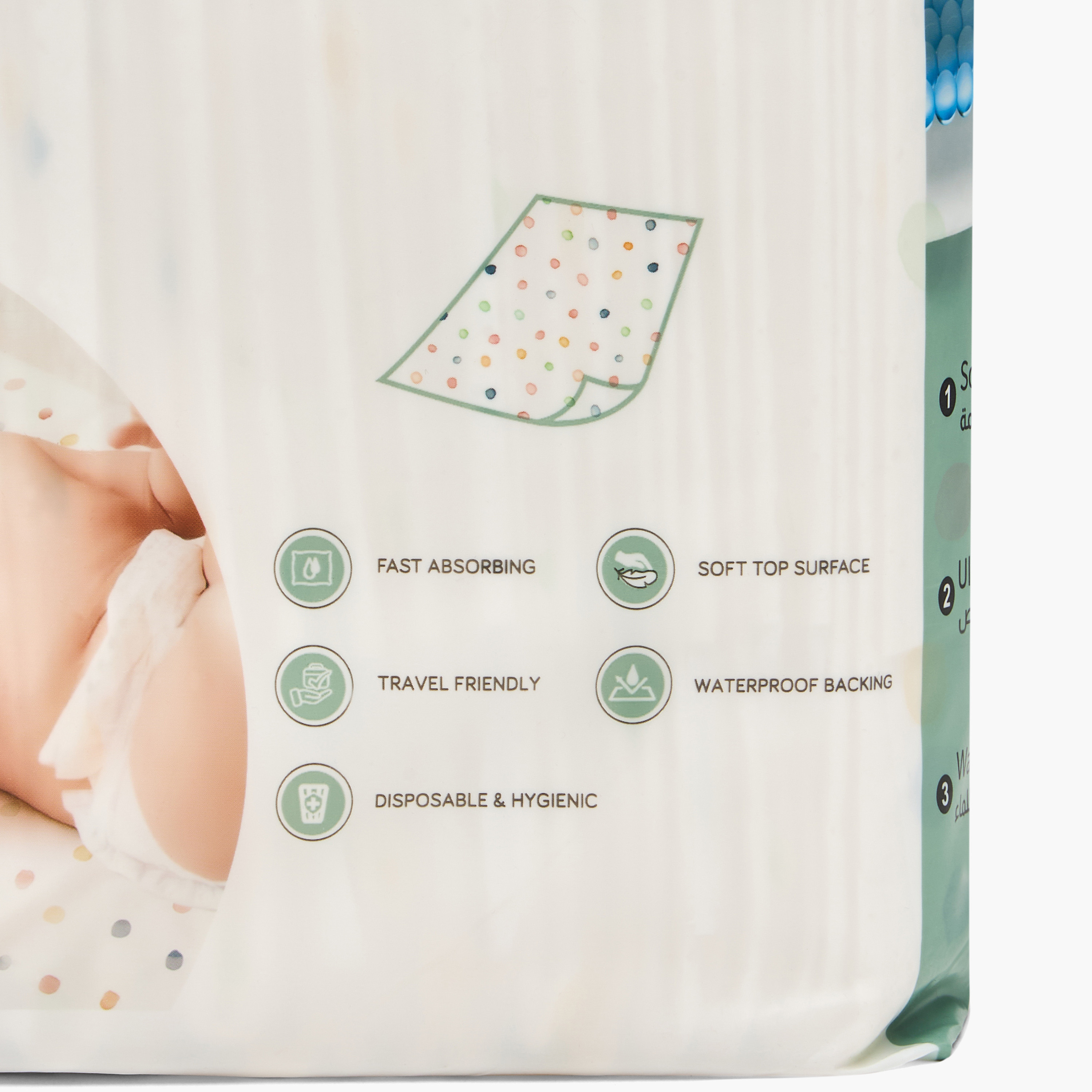 مفرش تغيير حفاضات للاستعمال مرة واحدة 20 قطعة من جونيورز - 40x60 سم-baby-diapering-changingmats-image-5