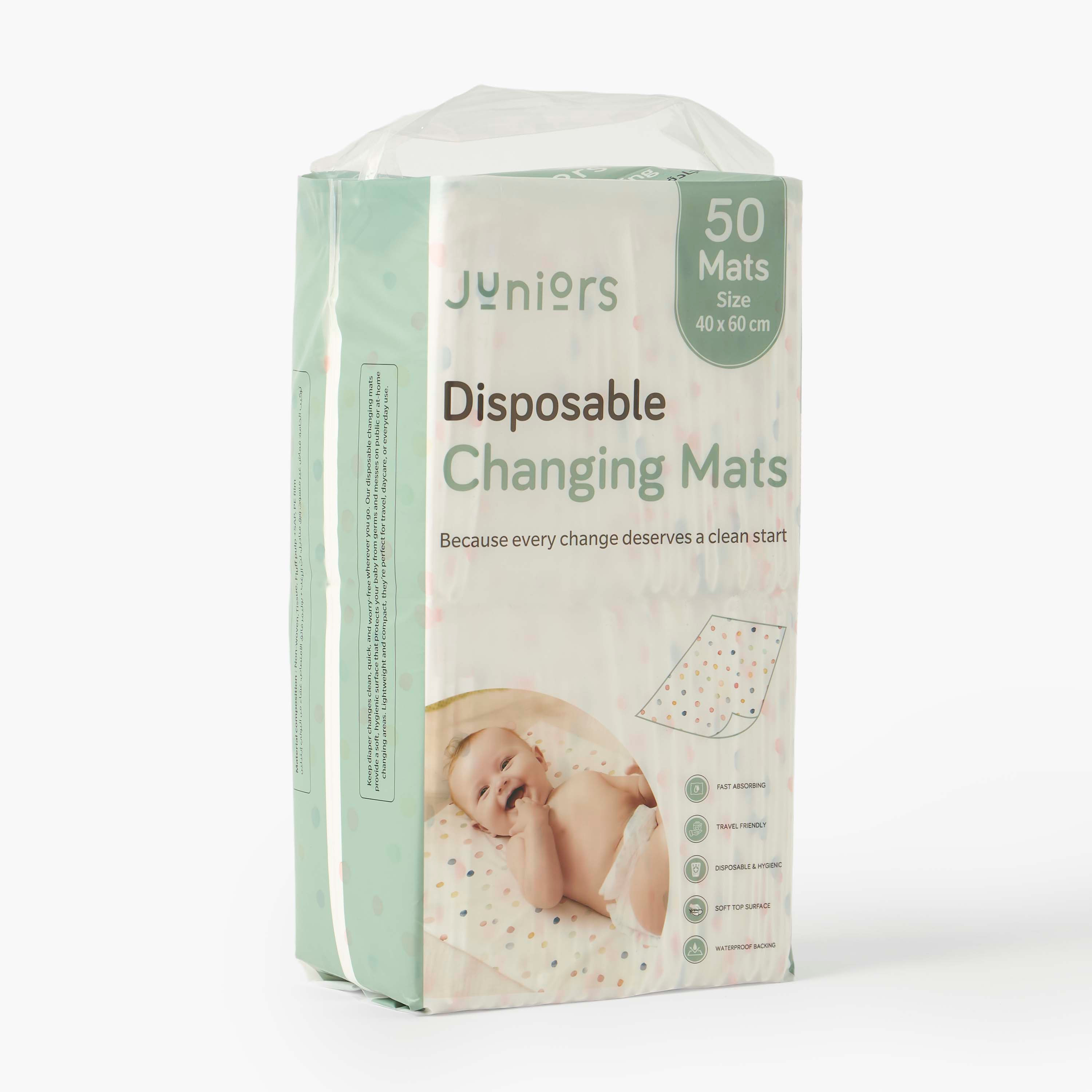 Pack of 50 Juniors Disposable Changing Mat, 40x60 cm-baby-diapering-changingmats-image-1
