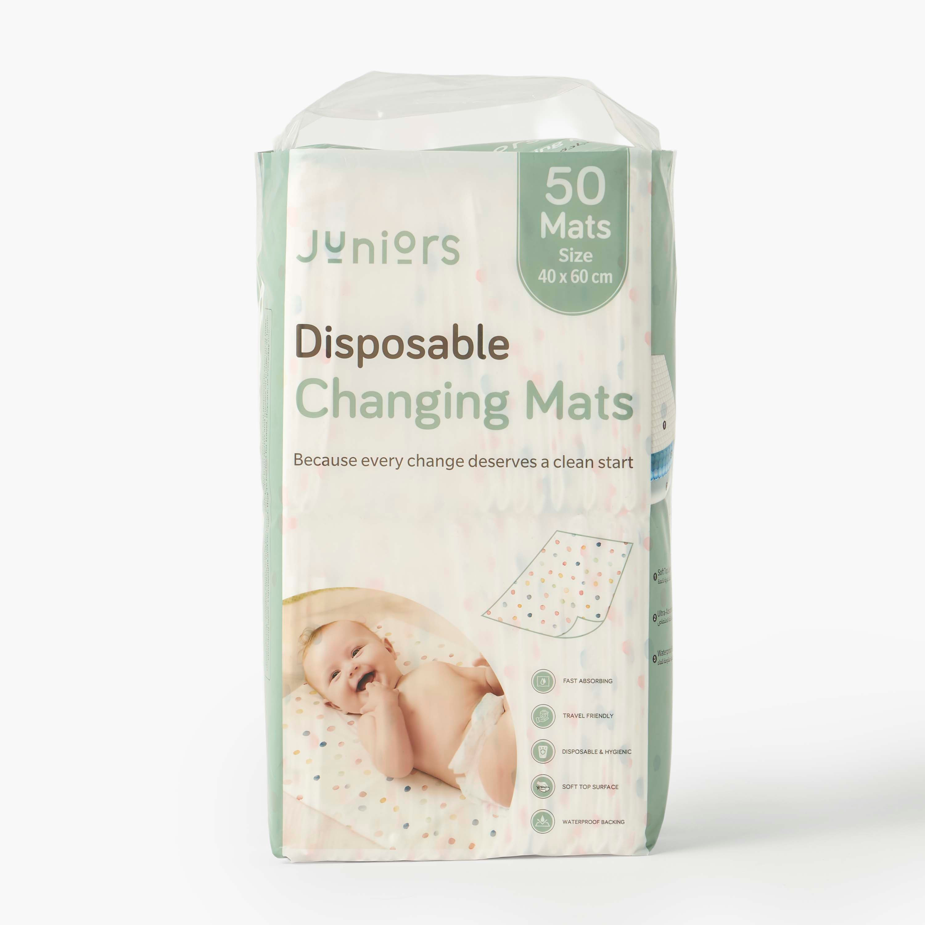 Pack of 50 Juniors Disposable Changing Mat, 40x60 cm-baby-diapering-changingmats-image-2