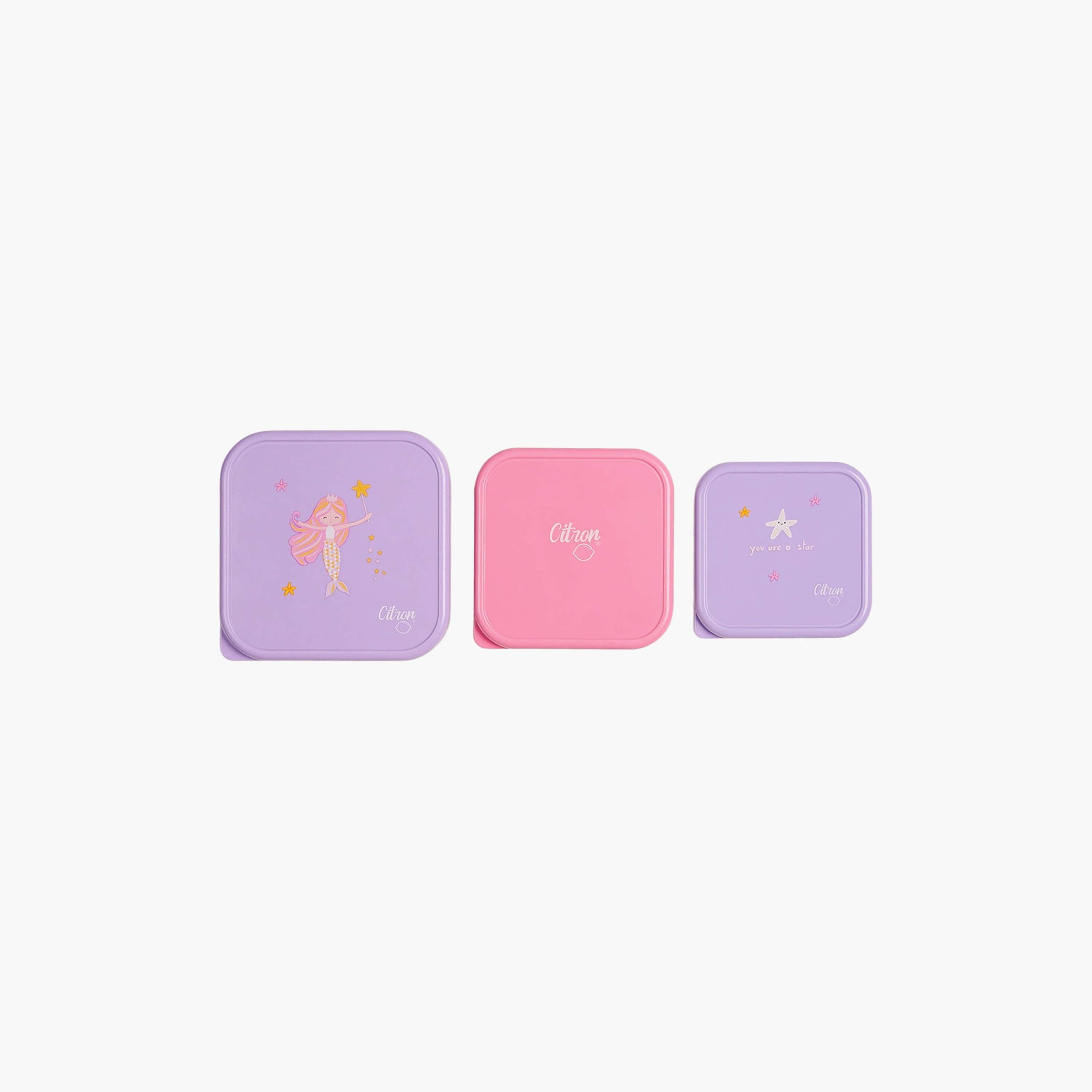 طقم صناديق غداء سيترون بينتو 3 قطع 1200 مل تصميم حورية البحر-school-lunchessentials-lunchboxes-image-3