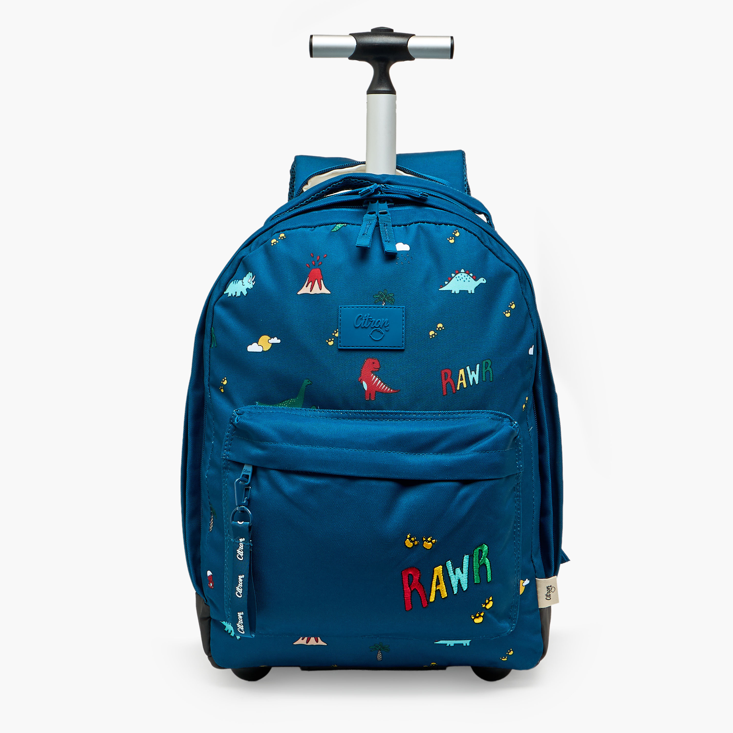 Citron Trolley Bag-Dino-2 Cmprt- (Recycled Pet) Blue - 35X45X21-school-bagsandbackpacks-trolleybags-image-1