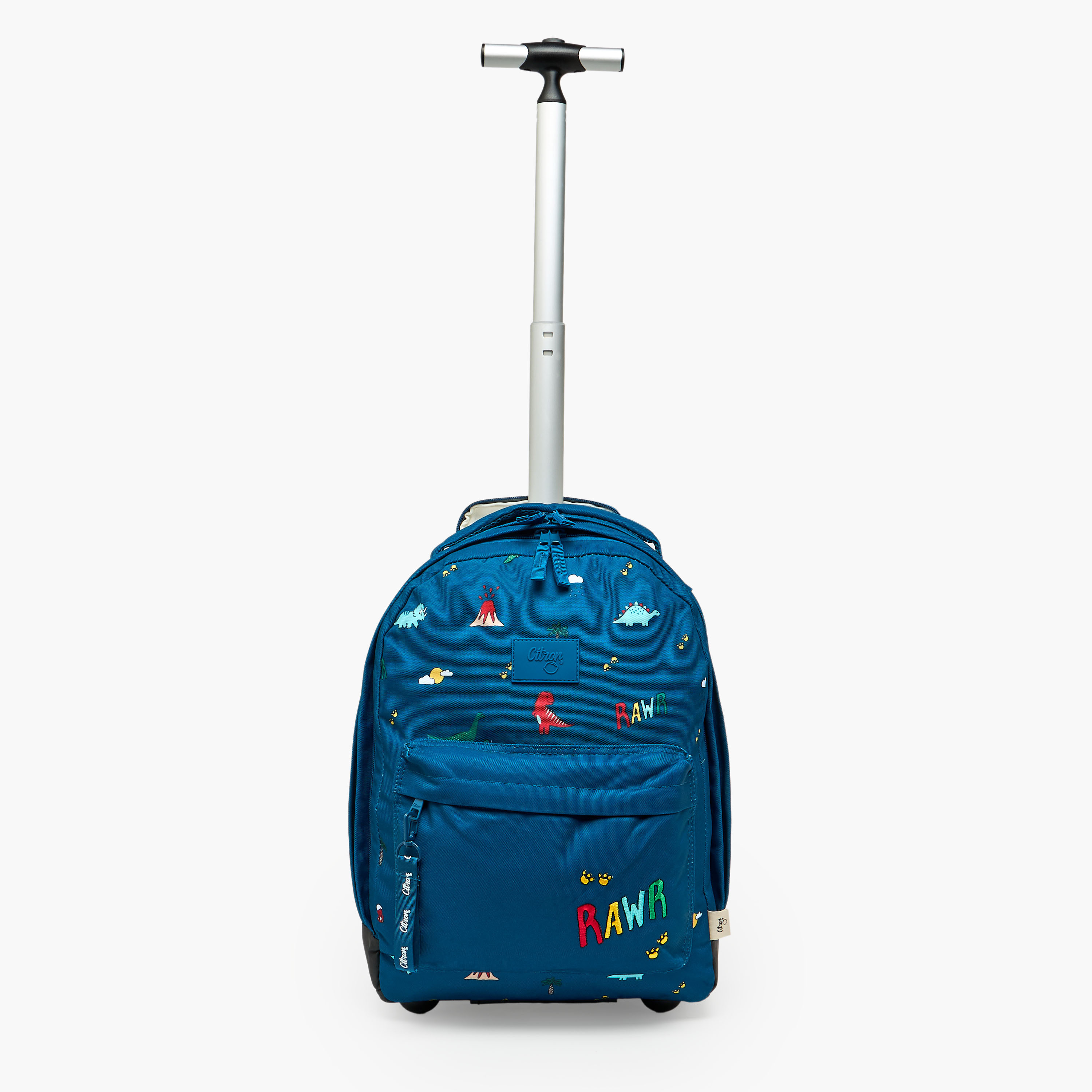 Citron Trolley Bag-Dino-2 Cmprt- (Recycled Pet) Blue - 35X45X21-school-bagsandbackpacks-trolleybags-image-3