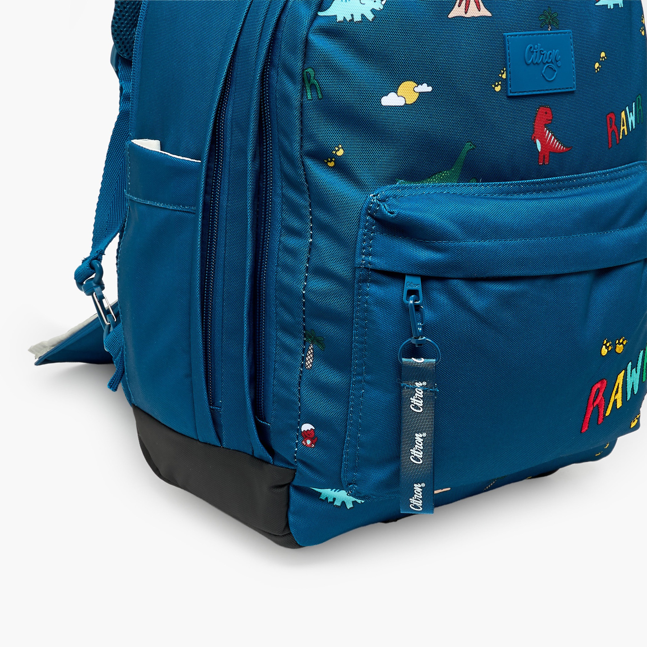 Citron Trolley Bag-Dino-2 Cmprt- (Recycled Pet) Blue - 35X45X21-school-bagsandbackpacks-trolleybags-image-5
