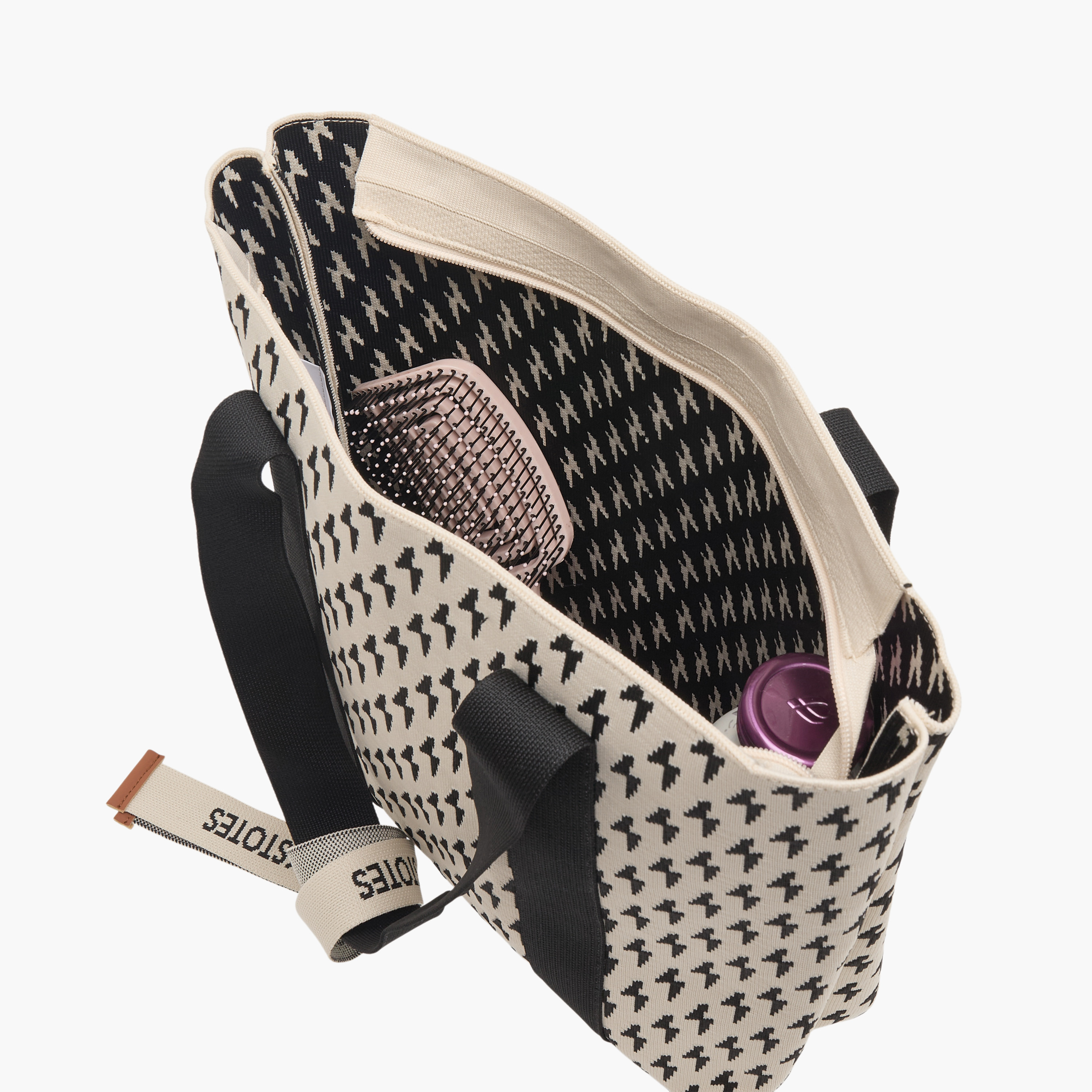 Mistotes Monogram Print Tote Bag with Zip Closure-women-bagsandwallets-handbags-image-7