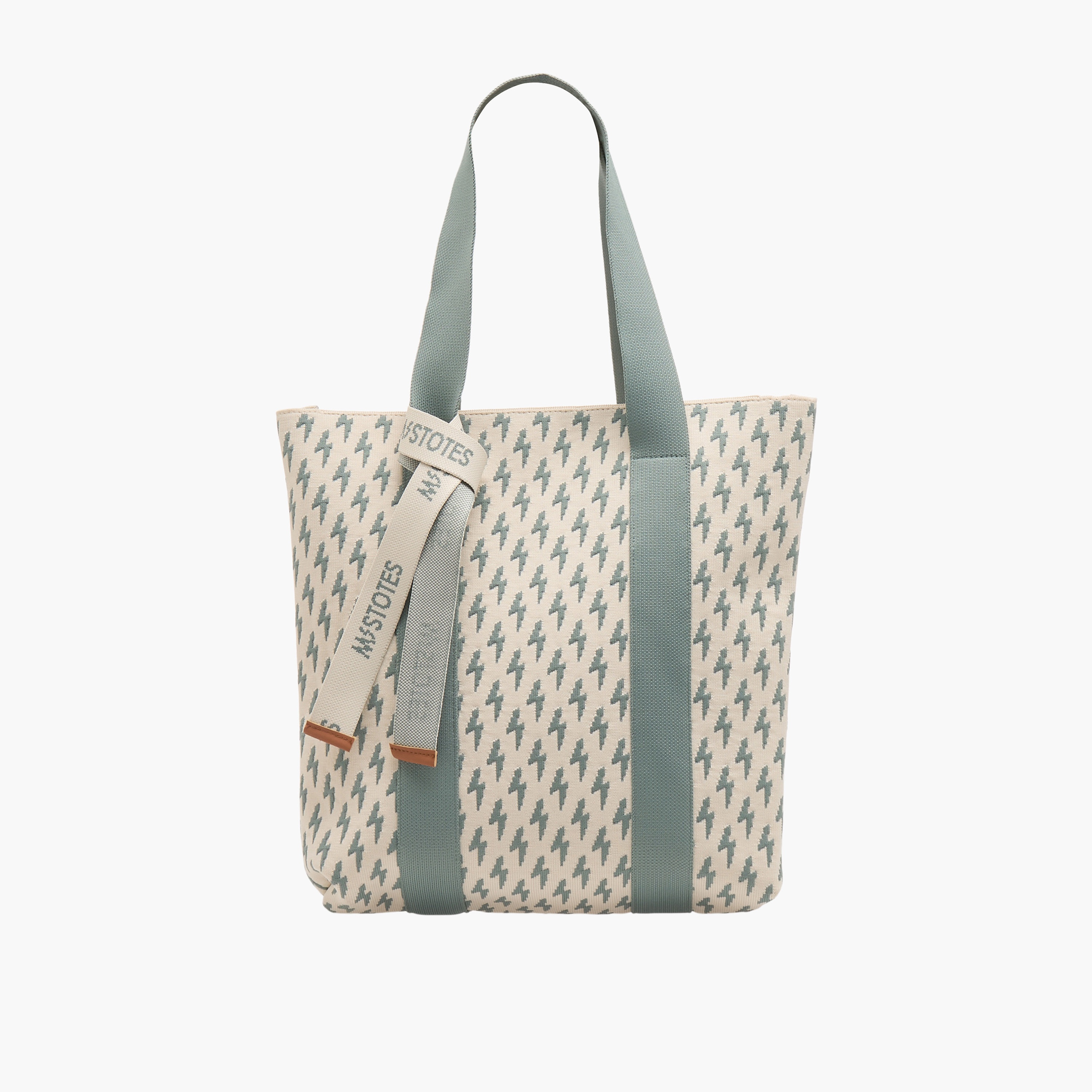 شنطة توت بطبعات مونوجرام وسحاب إغلاق من ميستوتس-women-bagsandwallets-handbags-image-1