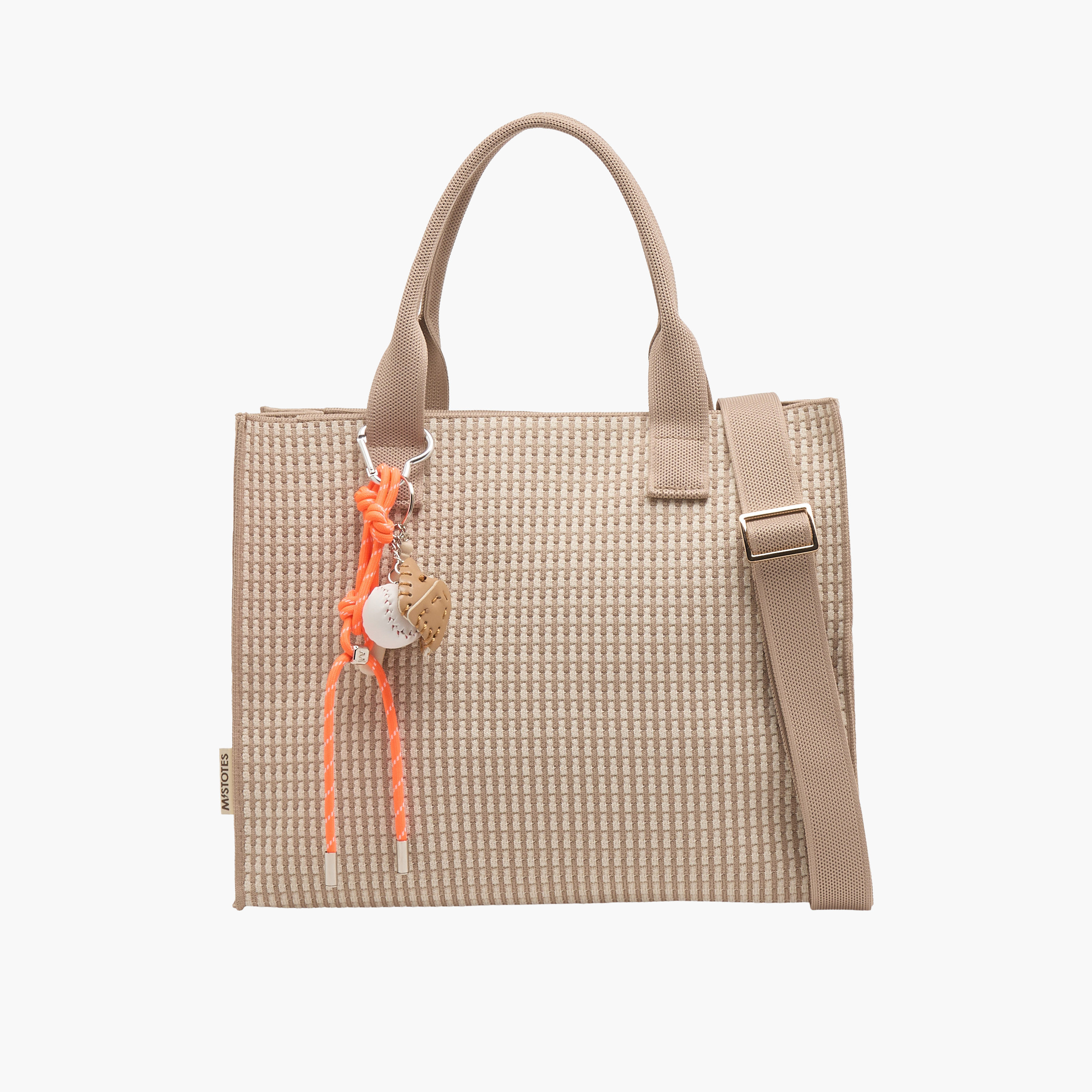 Mistotes Textured Tote Bag with Charm-women-bagsandwallets-handbags-image-1