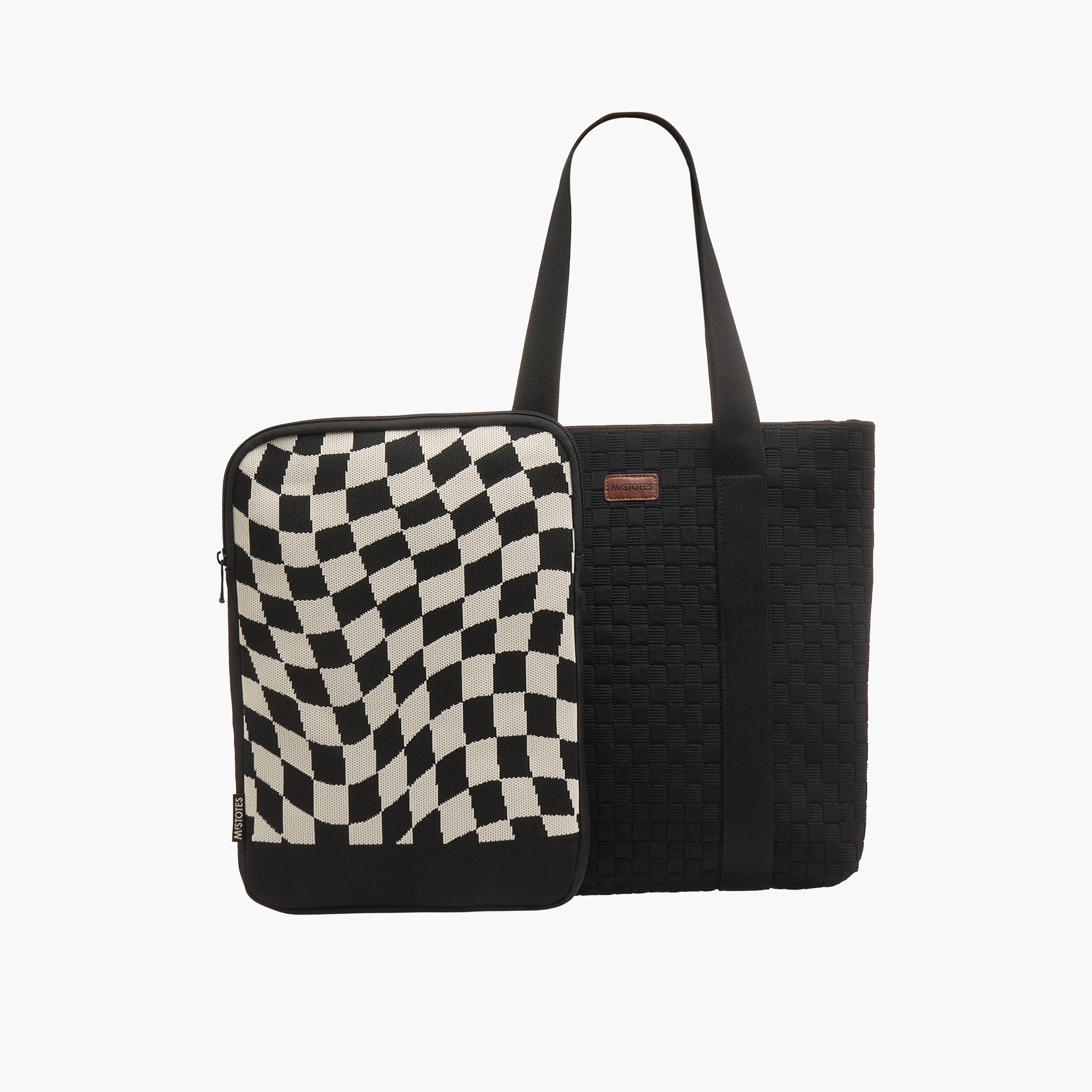 Mistotes Textured Tote Bag with Pouch-women-bagsandwallets-handbags-image-1