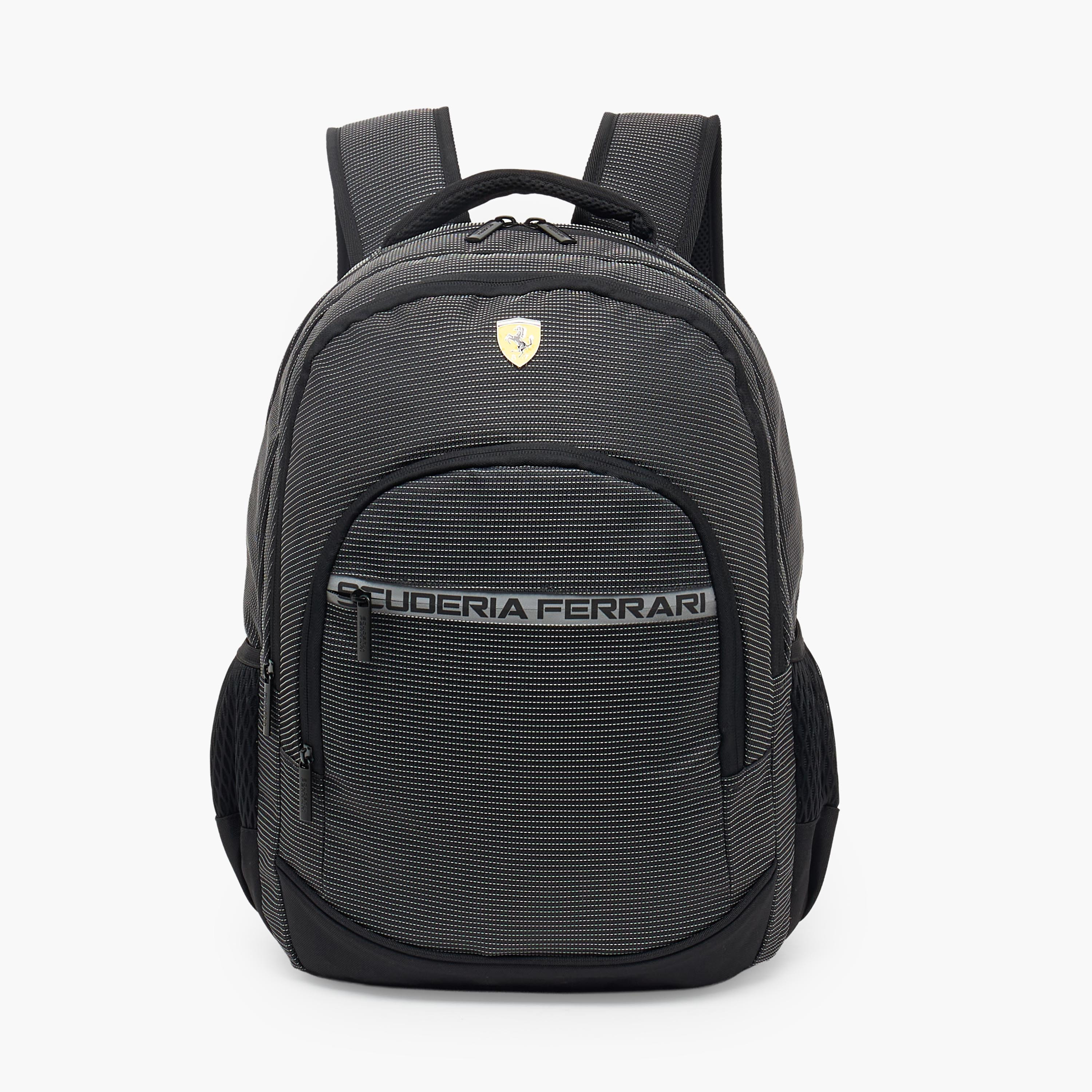 Ferrari Striped Backpack for Boys 8-13 Years with Padded Shoulder Straps - 17 inches-school-bagsandbackpacks-backpacks-image-1
