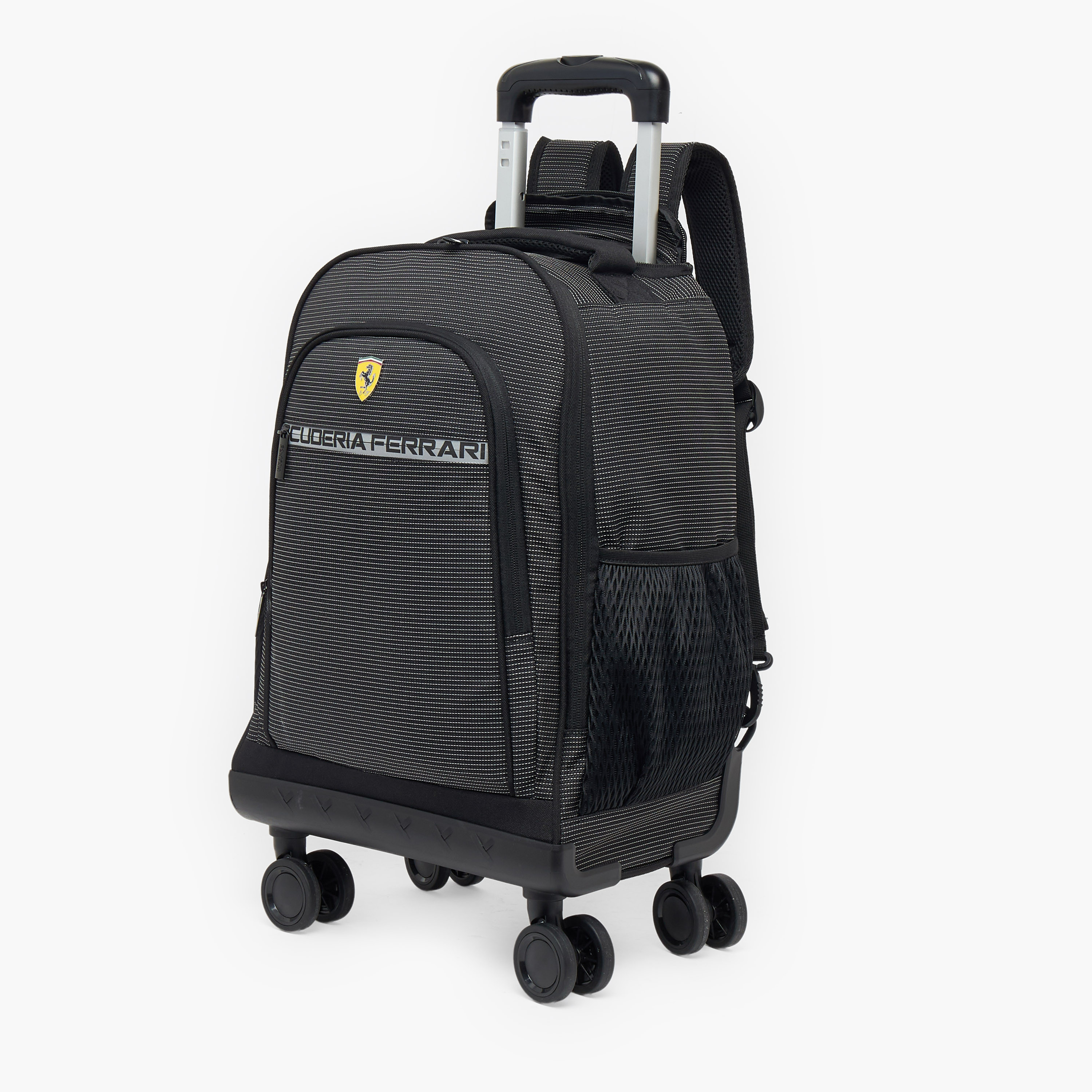 شنطة ترولي بشعار فيراري بارز الملمس للأولاد 8-12 سنة مع عجلات متينة - 18 بوصة-school-bagsandbackpacks-trolleybags-image-7