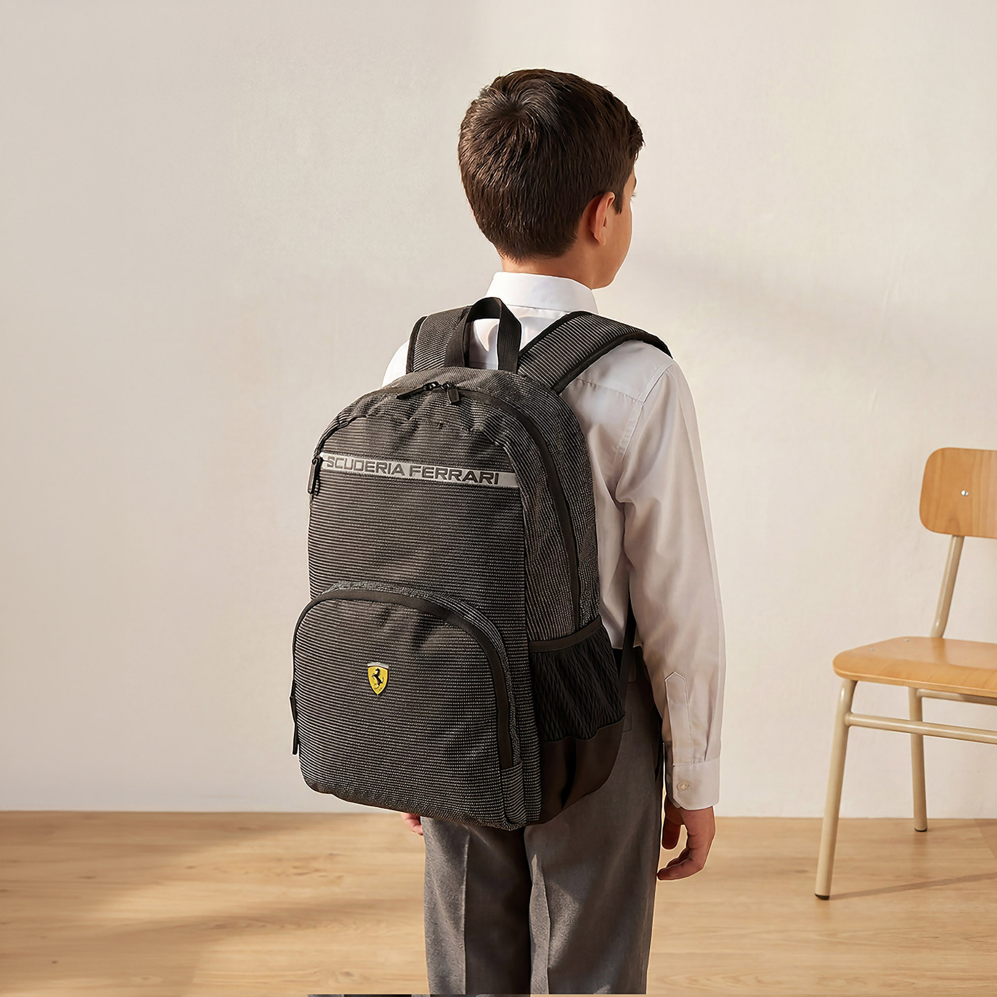 Ferrari Textured Backpack for Boys 8-12 Years with Padded Straps - 17 inches-school-bagsandbackpacks-backpacks-image-3