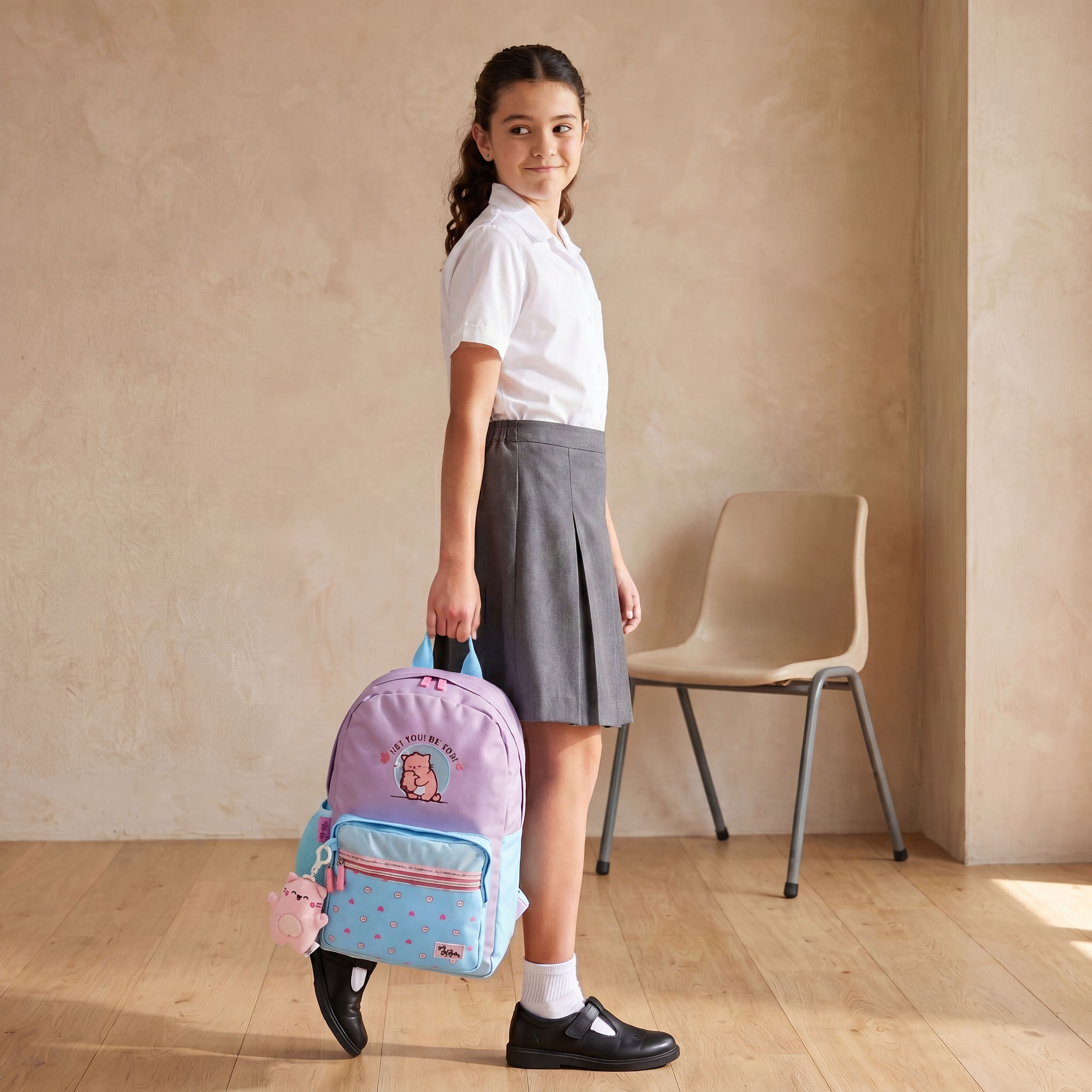 Pembe Embroidered Backpack for Girls 8-12 Years with Padded Straps - 17 inches-school-bagsandbackpacks-backpacks-image-2