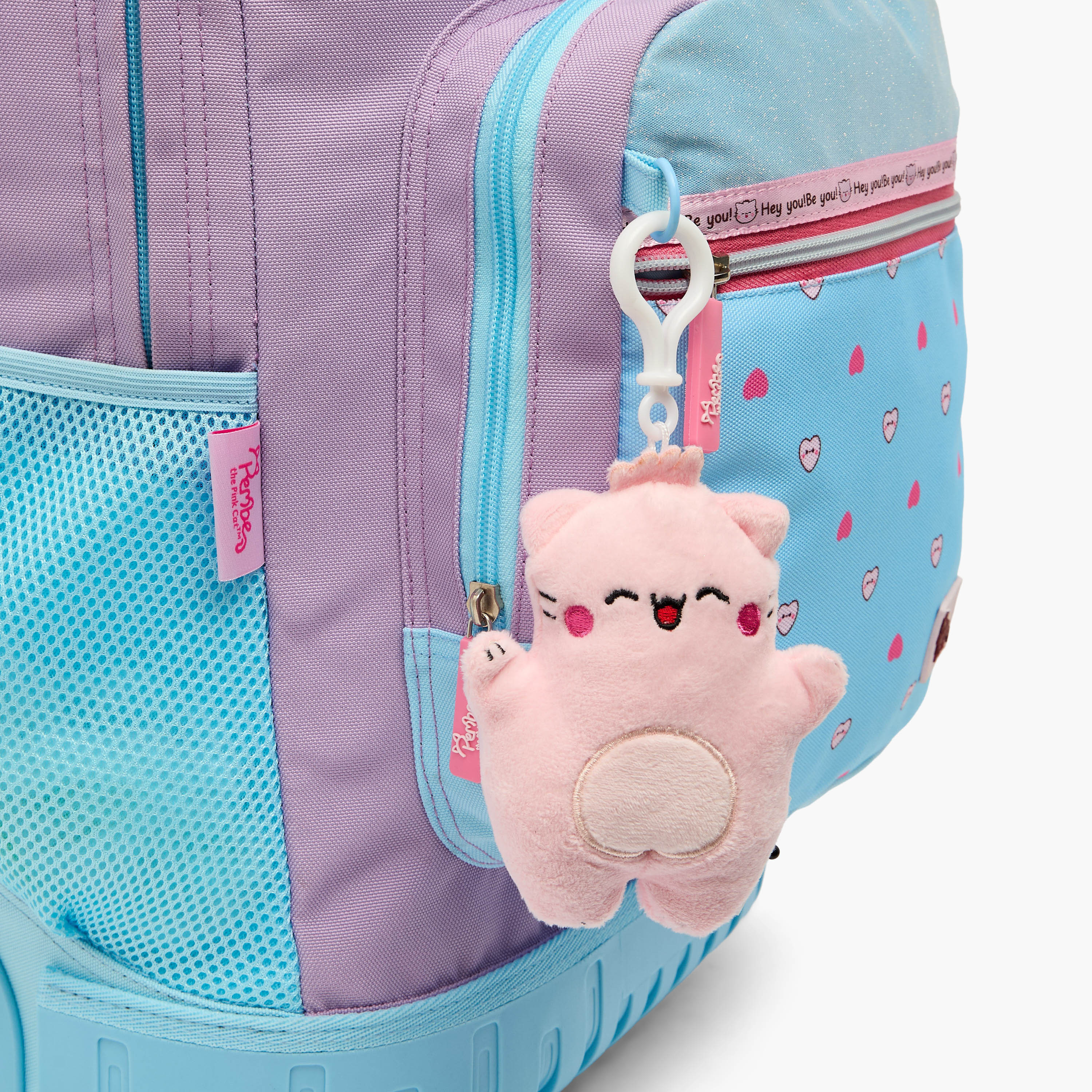 Pembe Colourblock Trolley Bag for Girls 8-12 Years with Water Bottle Pocket-school-bagsandbackpacks-trolleybags-image-5