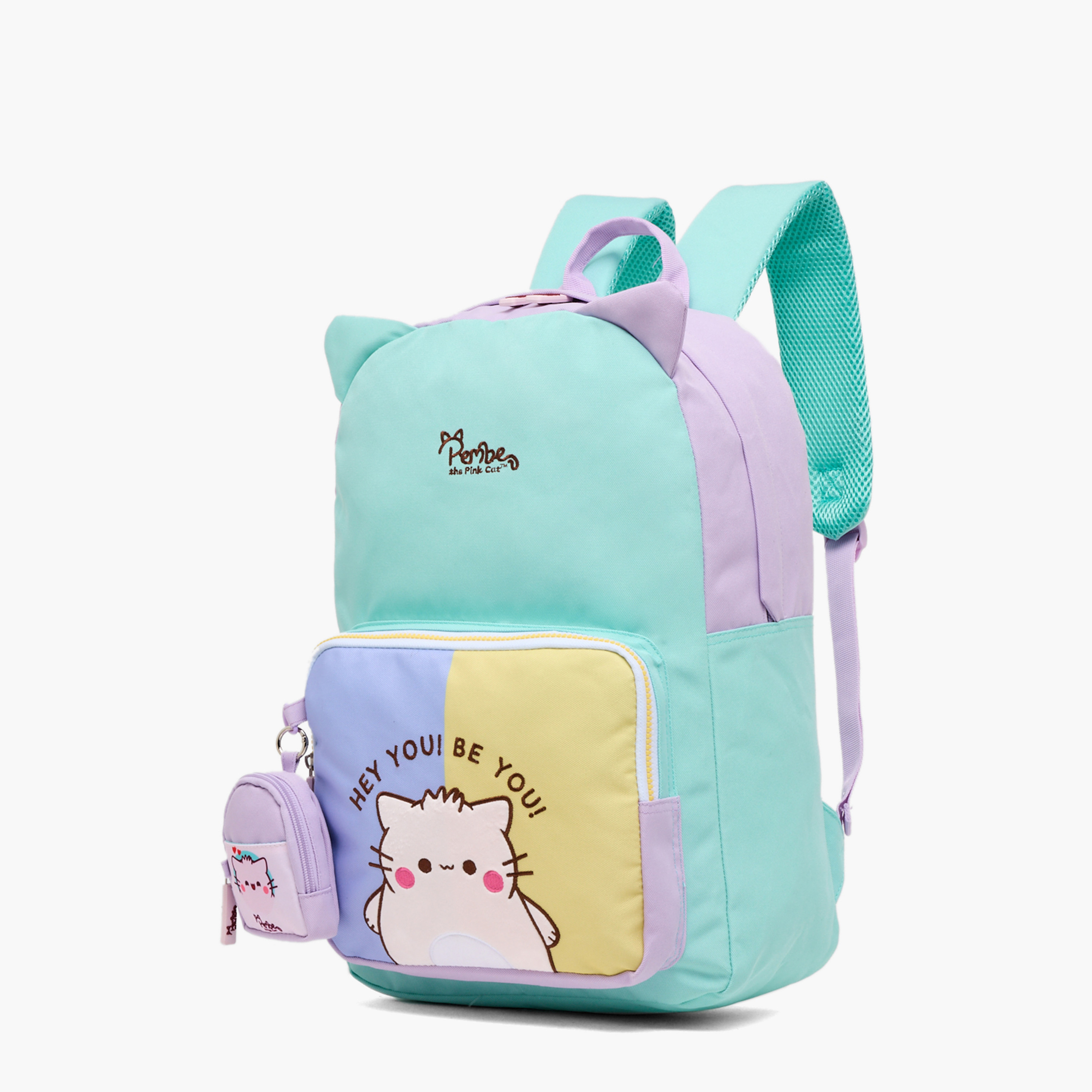 Pembe Cat Print Backpack for Girls 8-12 Years with Adjustable Straps - 17 inches-school-bagsandbackpacks-backpacks-image-5