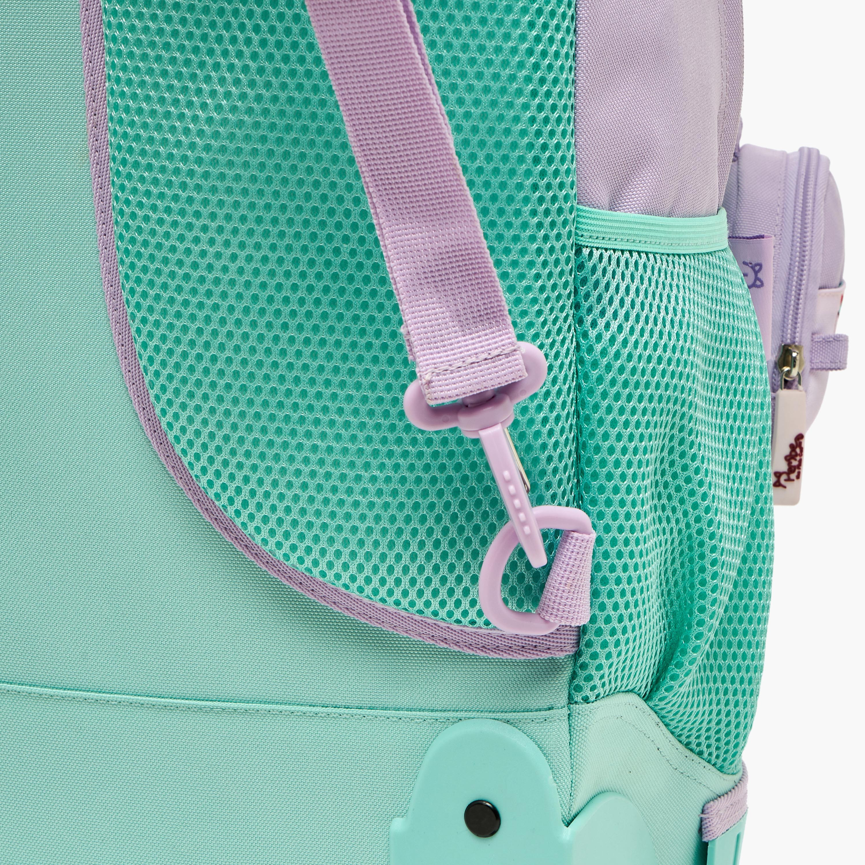 Pembe Embroidered Trolley Bag for Girls 8-12 Years Retractable Handle - 18 inches-school-bagsandbackpacks-trolleybags-image-12