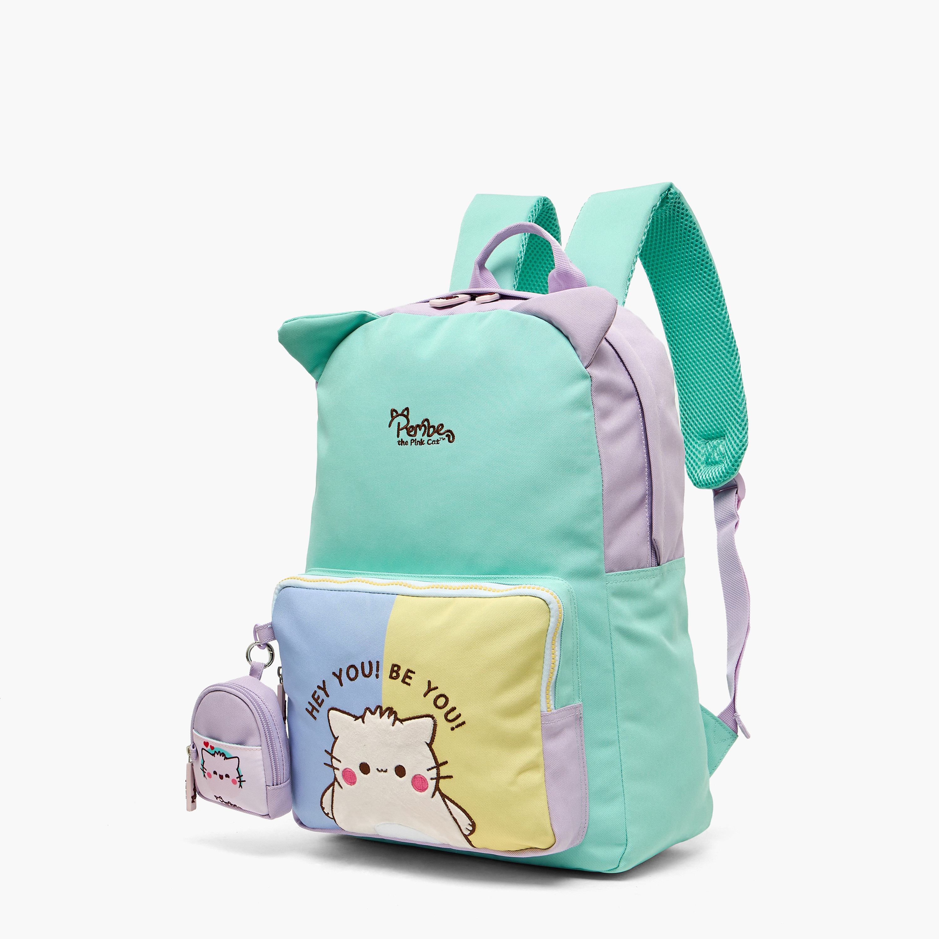 Pembe Cat Embroidered Backpack for Girls 8-12 Years with Padded Shoulder Straps-school-bagsandbackpacks-backpacks-image-5