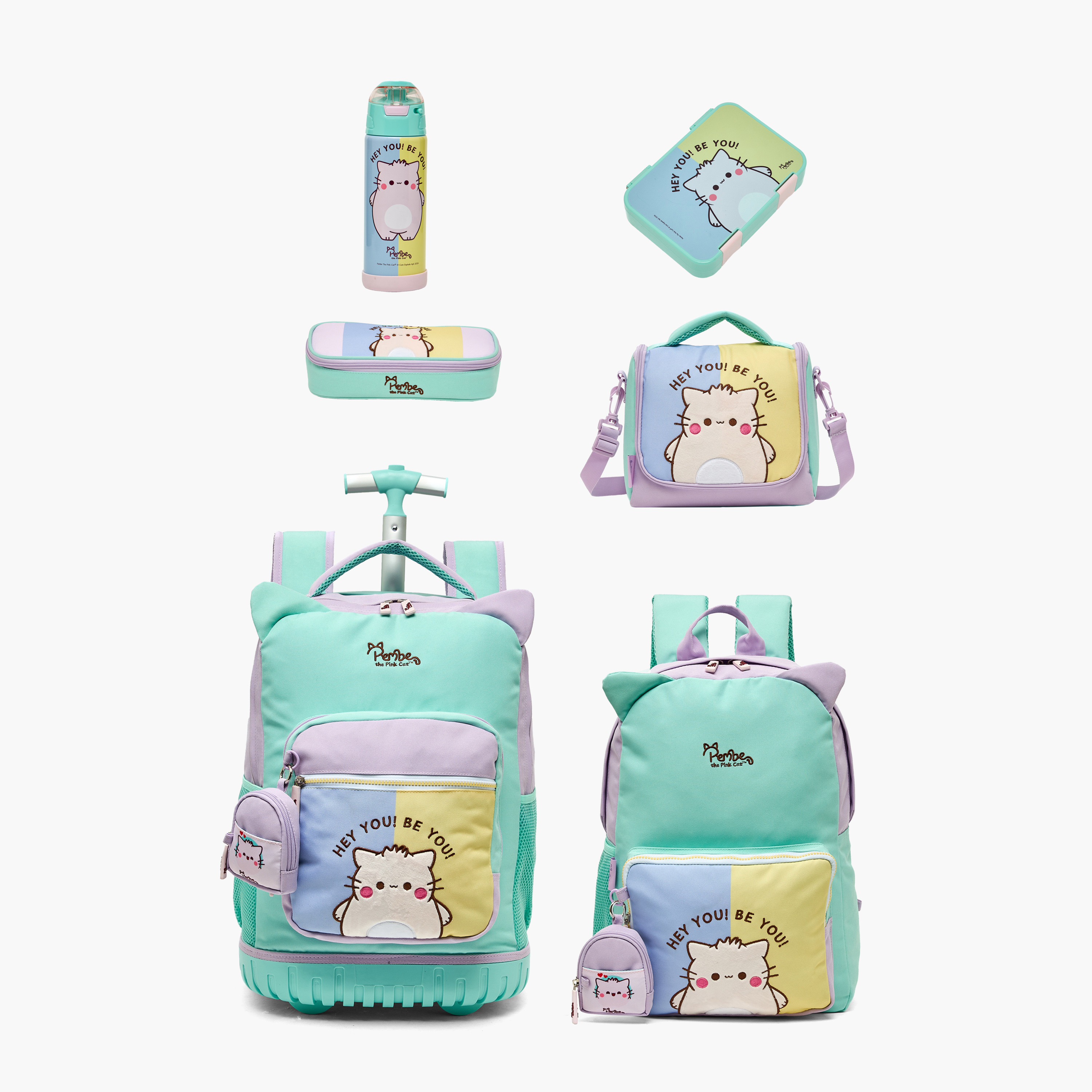 Pembe Cat Embroidered Backpack for Girls 8-12 Years with Padded Shoulder Straps-school-bagsandbackpacks-backpacks-image-8