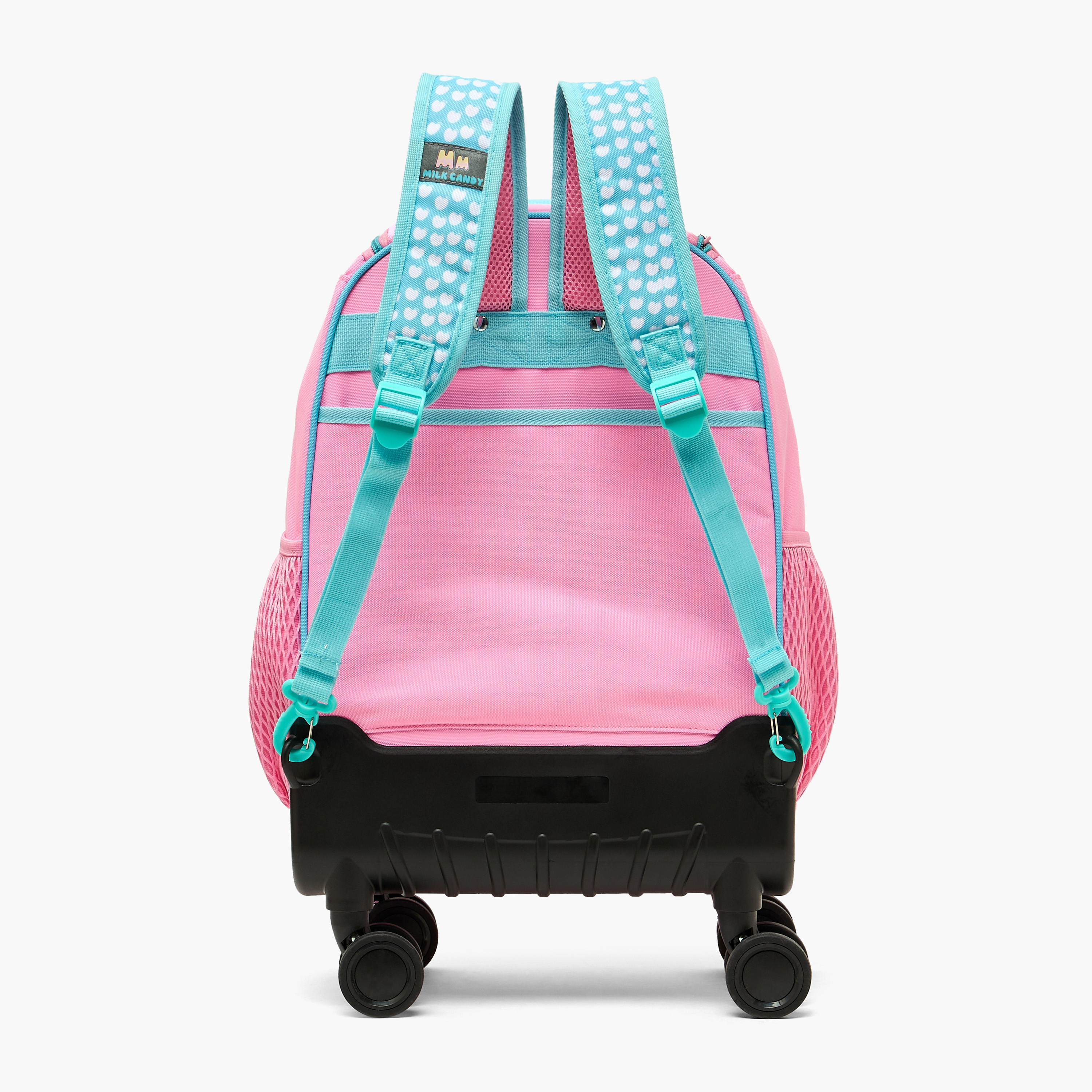 Milk Candy Heart Print Trolley Bag for Boys 8-12 Years Retractable Handle - 18 inches-school-bagsandbackpacks-trolleybags-image-10