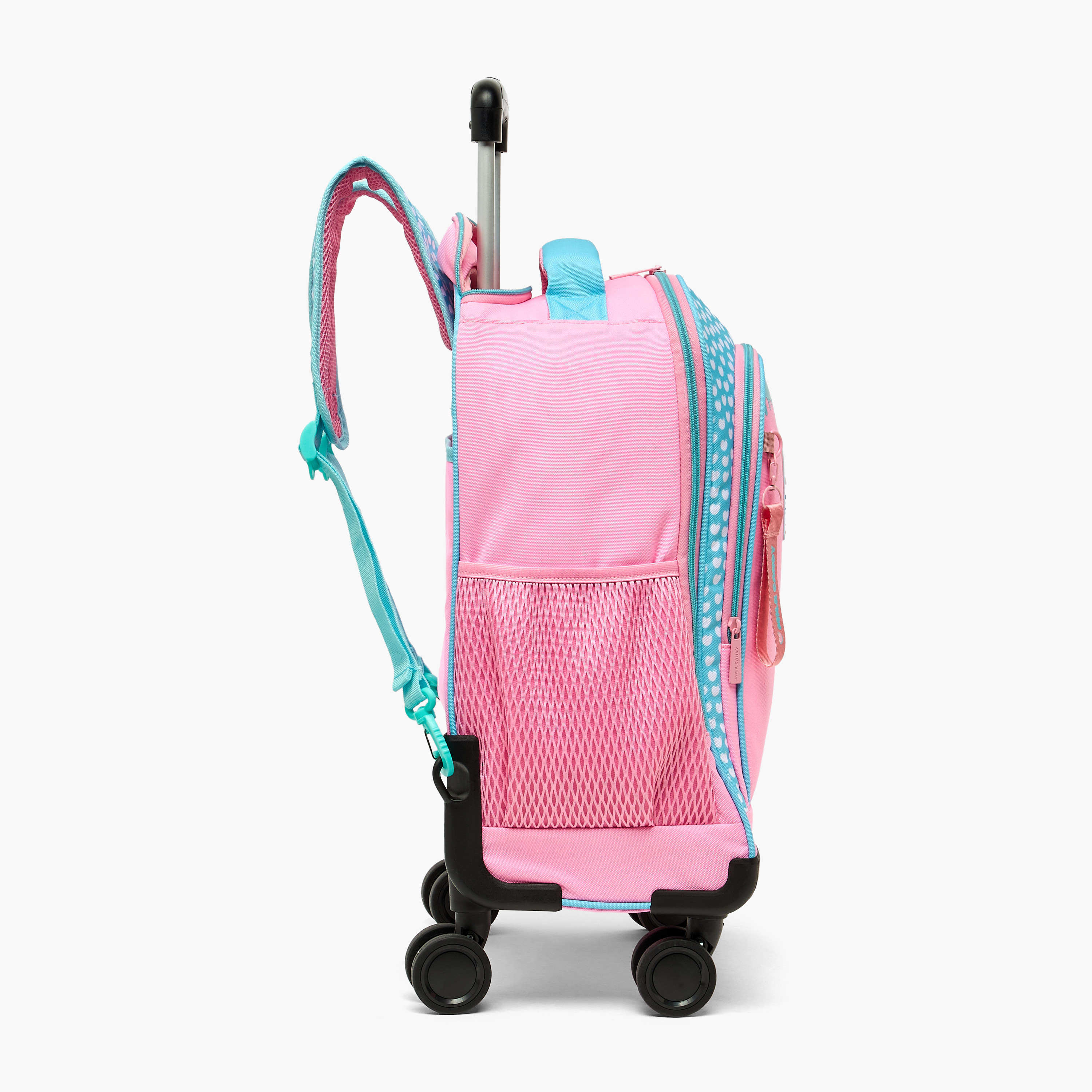 Milk Candy Heart Print Trolley Bag for Boys 8-12 Years Retractable Handle - 18 inches-school-bagsandbackpacks-trolleybags-image-8
