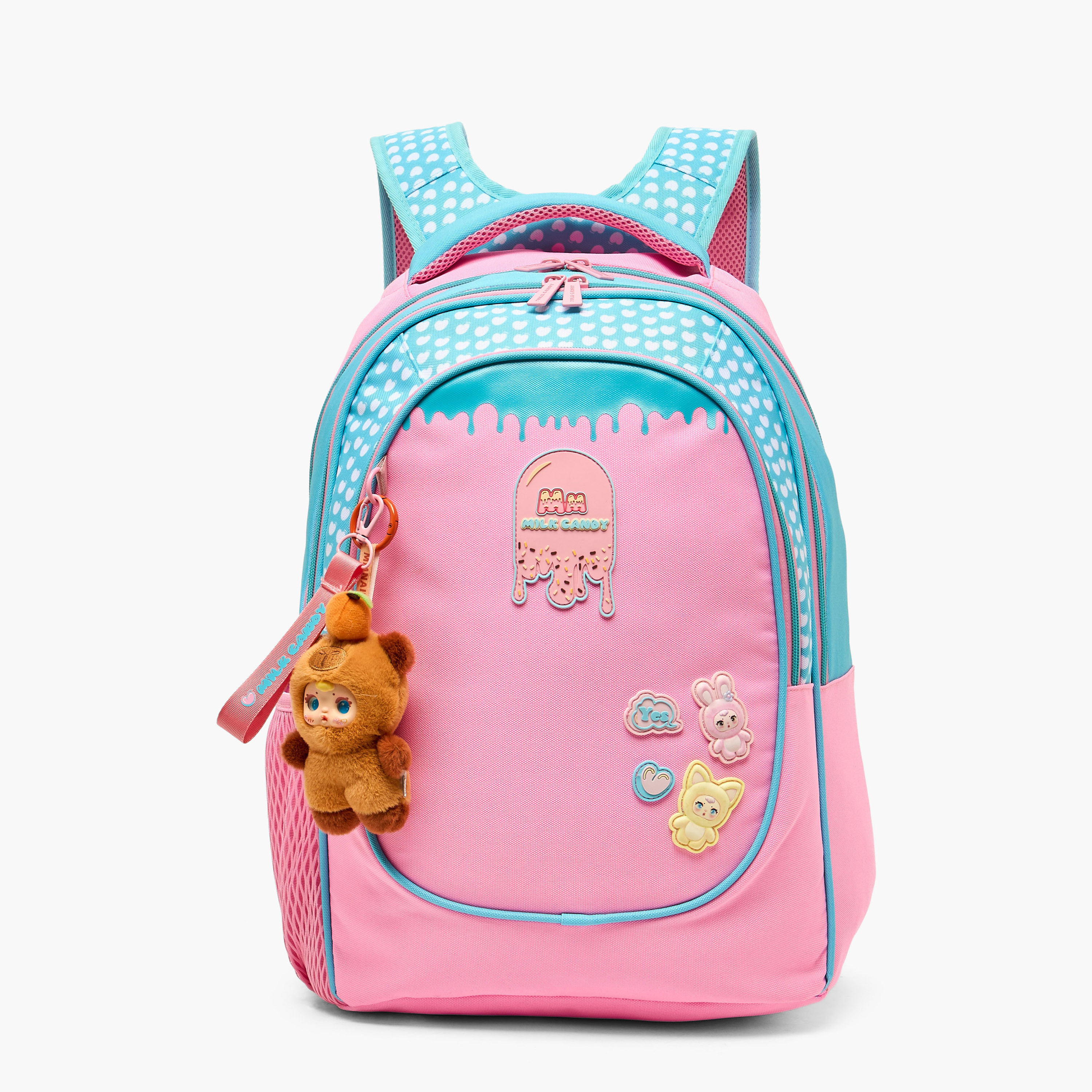 Milk Candy Logo Applique Backpack for Girls 8-12 Years with Padded Straps-school-bagsandbackpacks-backpacks-image-2