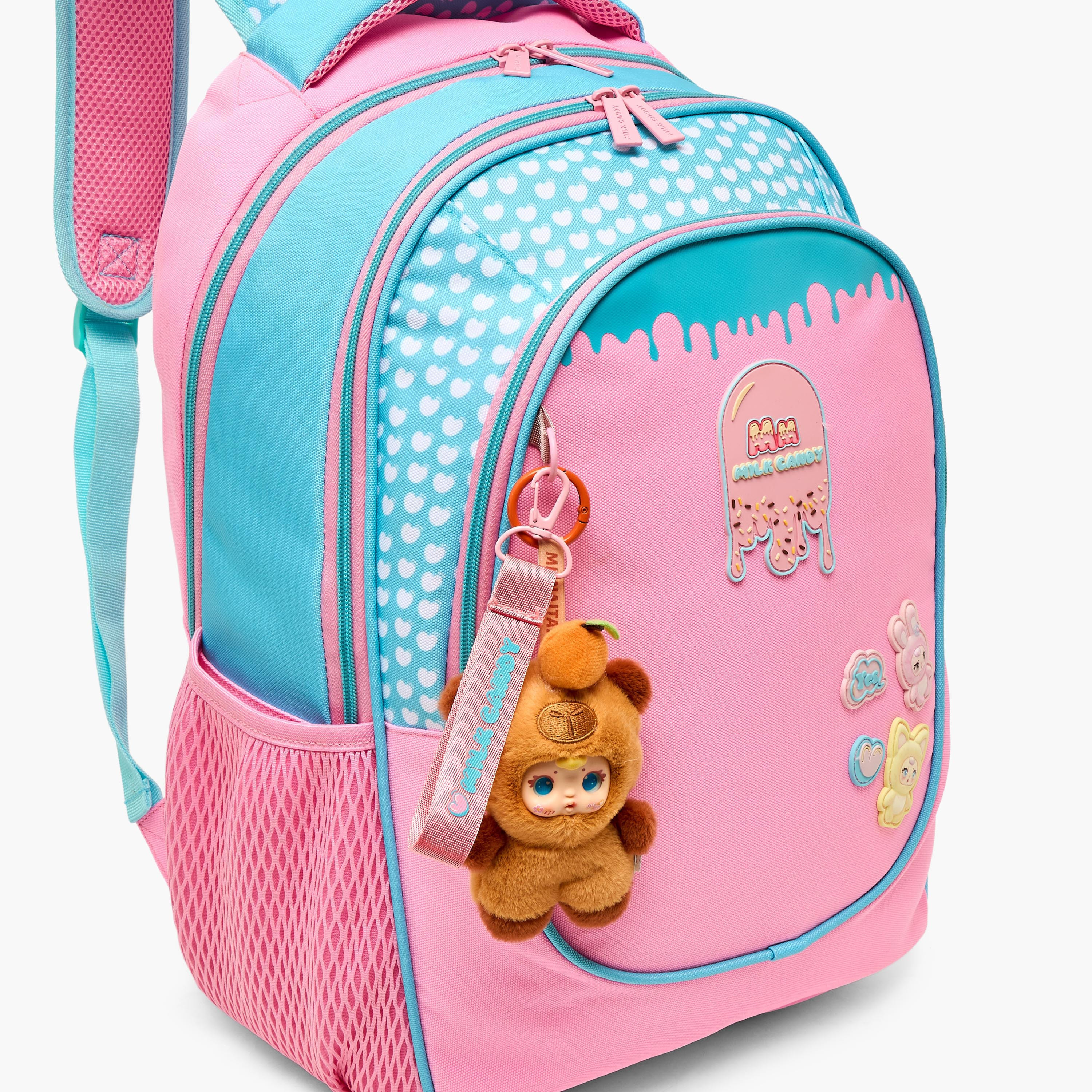 Milk Candy Logo Applique Backpack for Girls 8-12 Years with Padded Straps-school-bagsandbackpacks-backpacks-image-4
