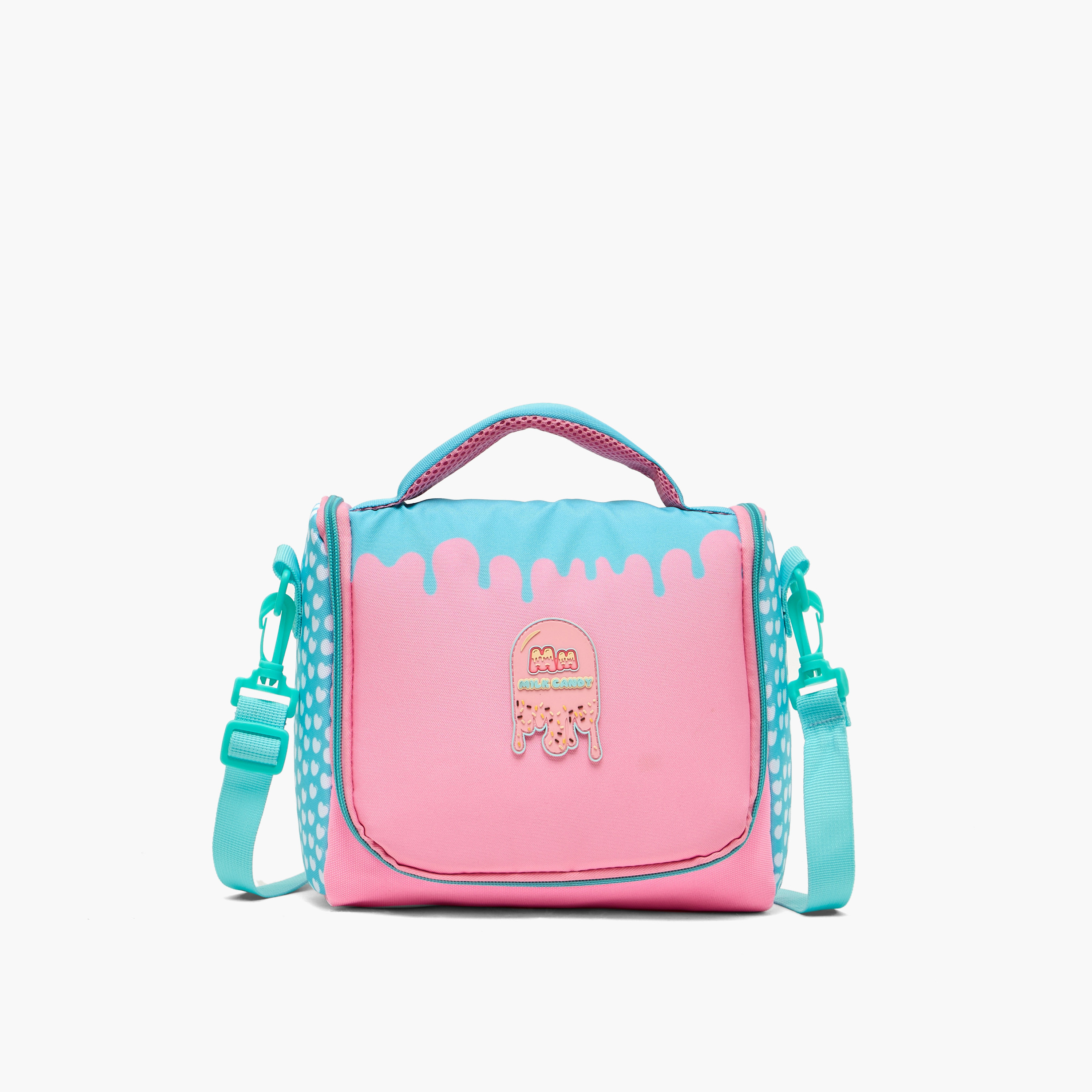 شنطة غداء بطبعات وبسحاب للبنات بعمر 8 إلى 12 سنة من ميلك كاندي-school-lunchessentials-lunchbags-image-1