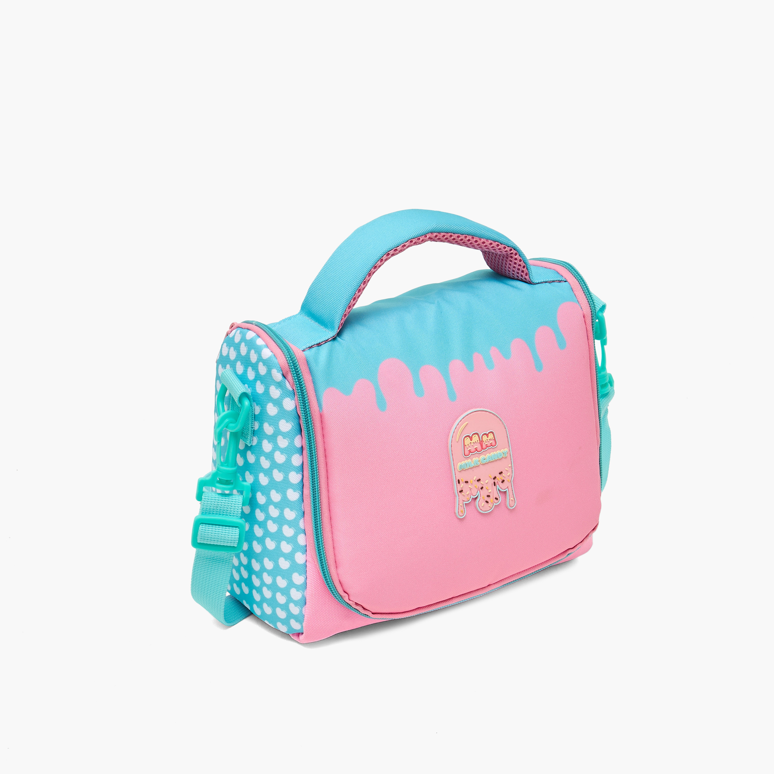 شنطة غداء بطبعات وبسحاب للبنات بعمر 8 إلى 12 سنة من ميلك كاندي-school-lunchessentials-lunchbags-image-2