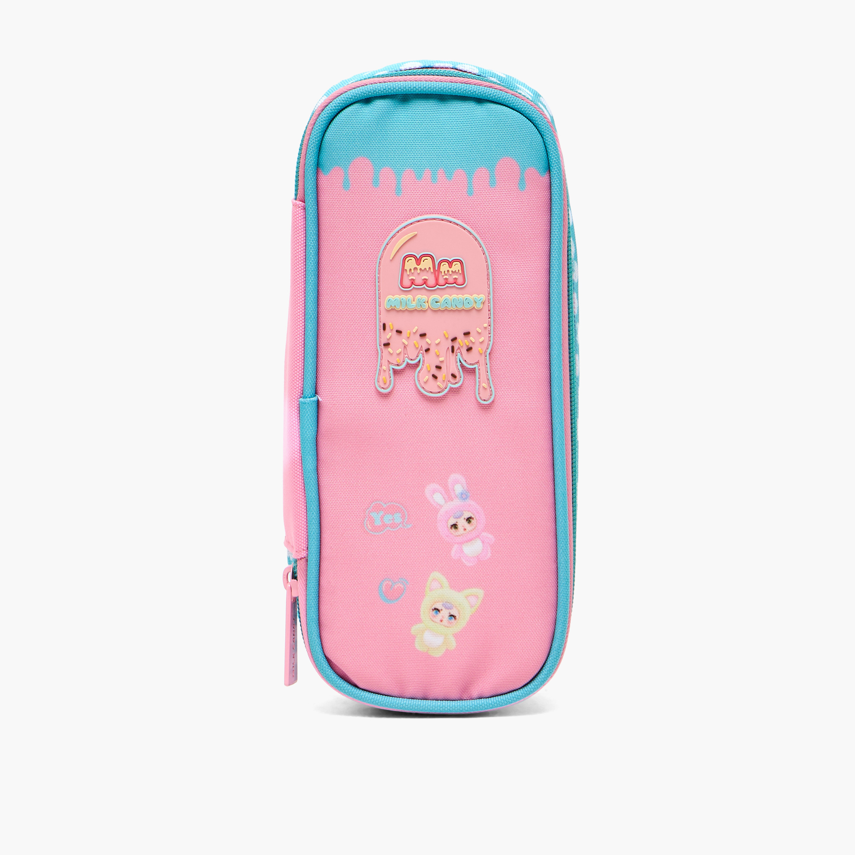Milk Candy Logo Applique Pencil Pouch with Zip Closure-school-stationery-pencilcases-image-6