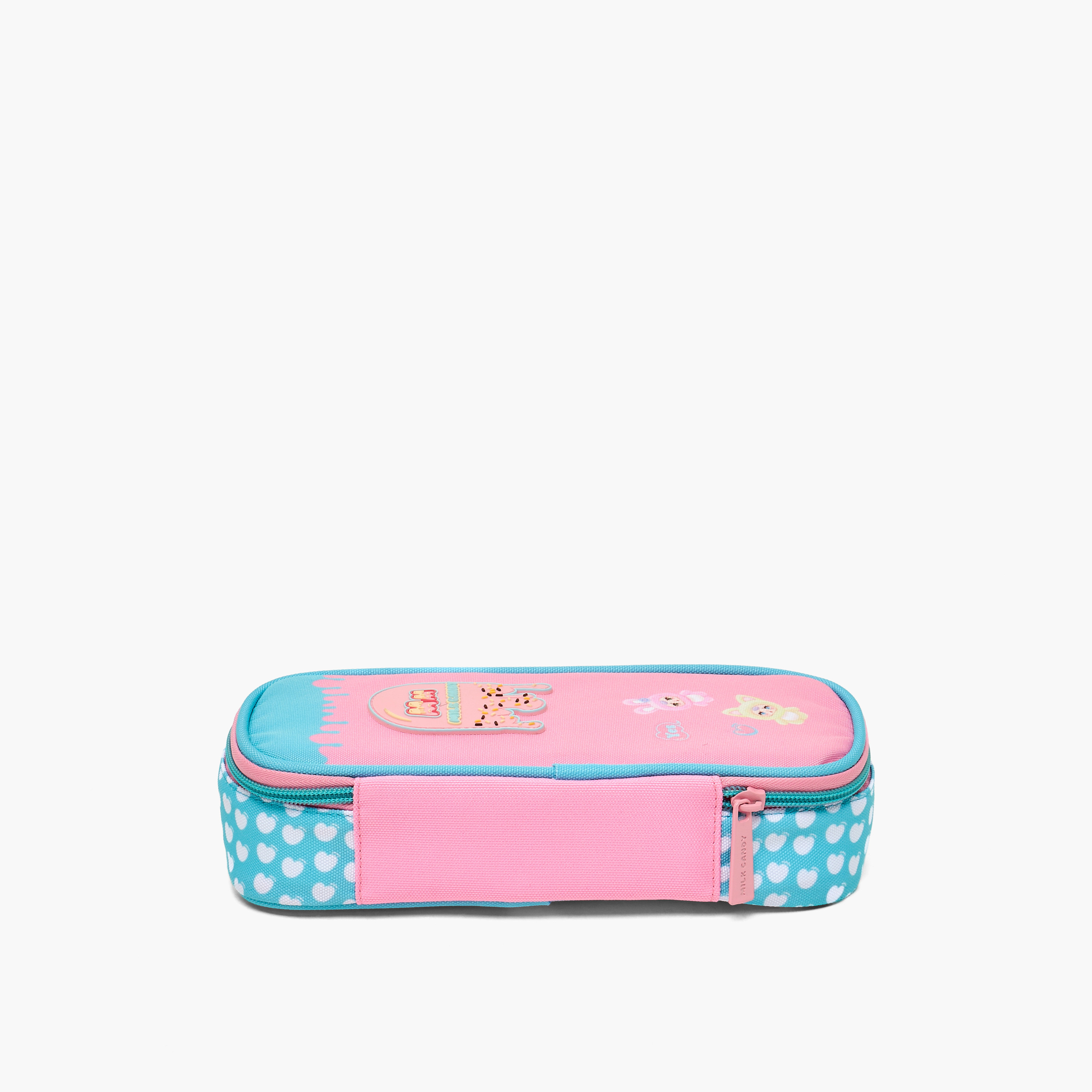 Milk Candy Logo Applique Pencil Pouch with Zip Closure-school-stationery-pencilcases-image-4
