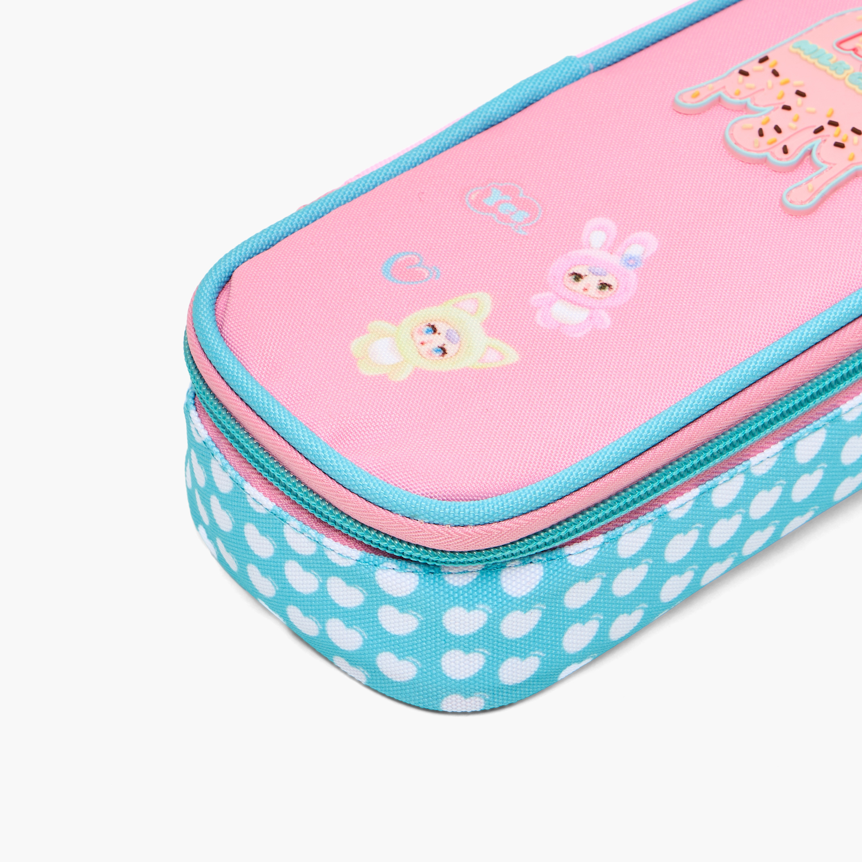 Milk Candy Logo Applique Pencil Pouch with Zip Closure-school-stationery-pencilcases-image-3