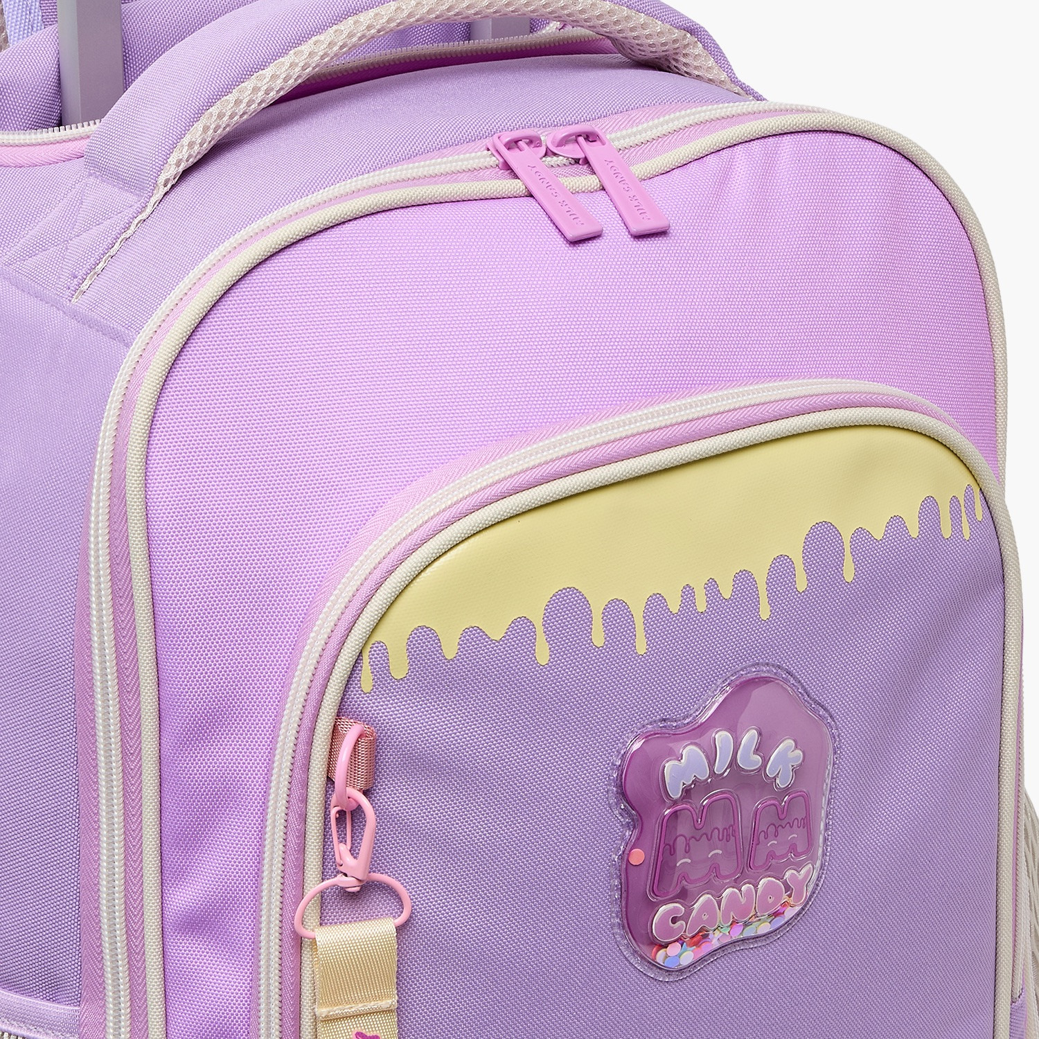 Milk Candy Printed Trolley Bag for Girls 8-12 Years Retractable Handle - 18 inches-school-bagsandbackpacks-trolleybags-image-3