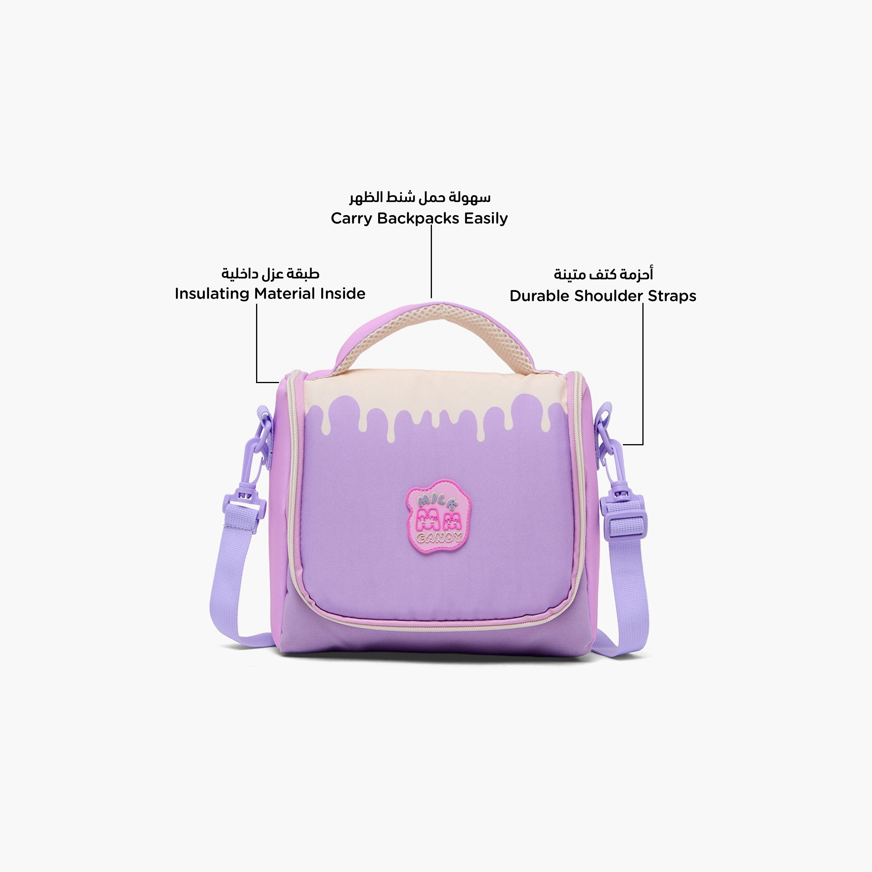 Milk Candy Applique Lunch Bag for Girls 8-12 Years with Insulation-school-lunchessentials-lunchbags-image-2