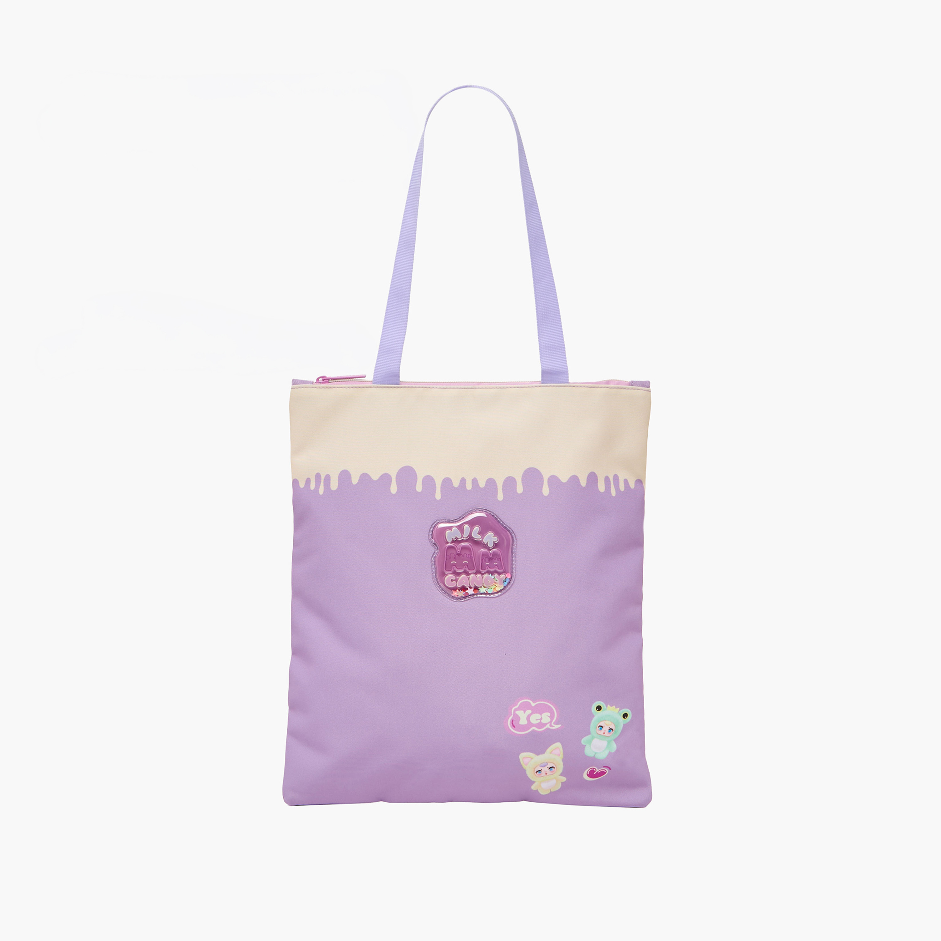 Milk Candy Drip Print Shoulder Bag for Girls 8-12 Years with Double Handle-school-bagsandbackpacks-backpacks-image-2