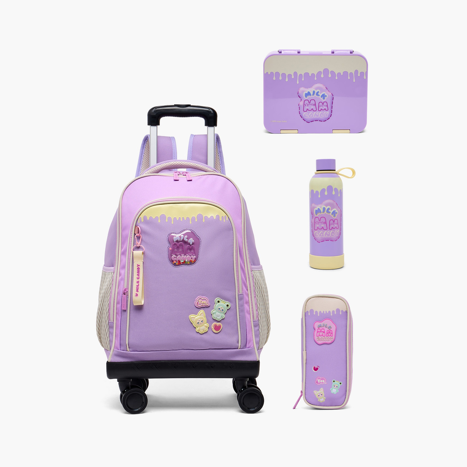 مقلمة بسحاب إغلاق وطبعات من ميلك كاندي-school-stationery-pencilcases-image-9