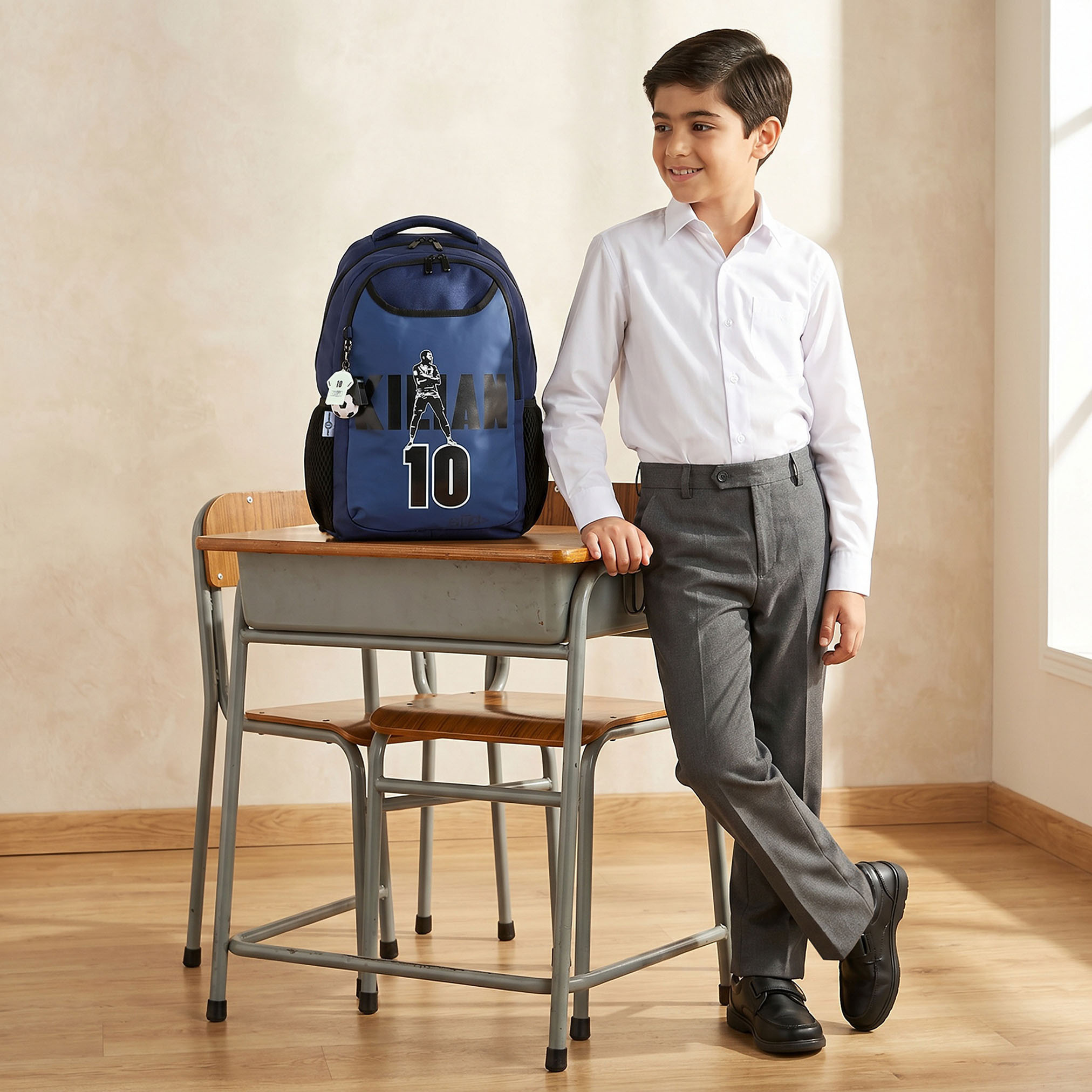 شنطة مدرسية بطبعات مبابي وحمالات قابلة للتعديل للأولاد 8-13 سنوات - 17 بوصة-school-bagsandbackpacks-backpacks-image-3