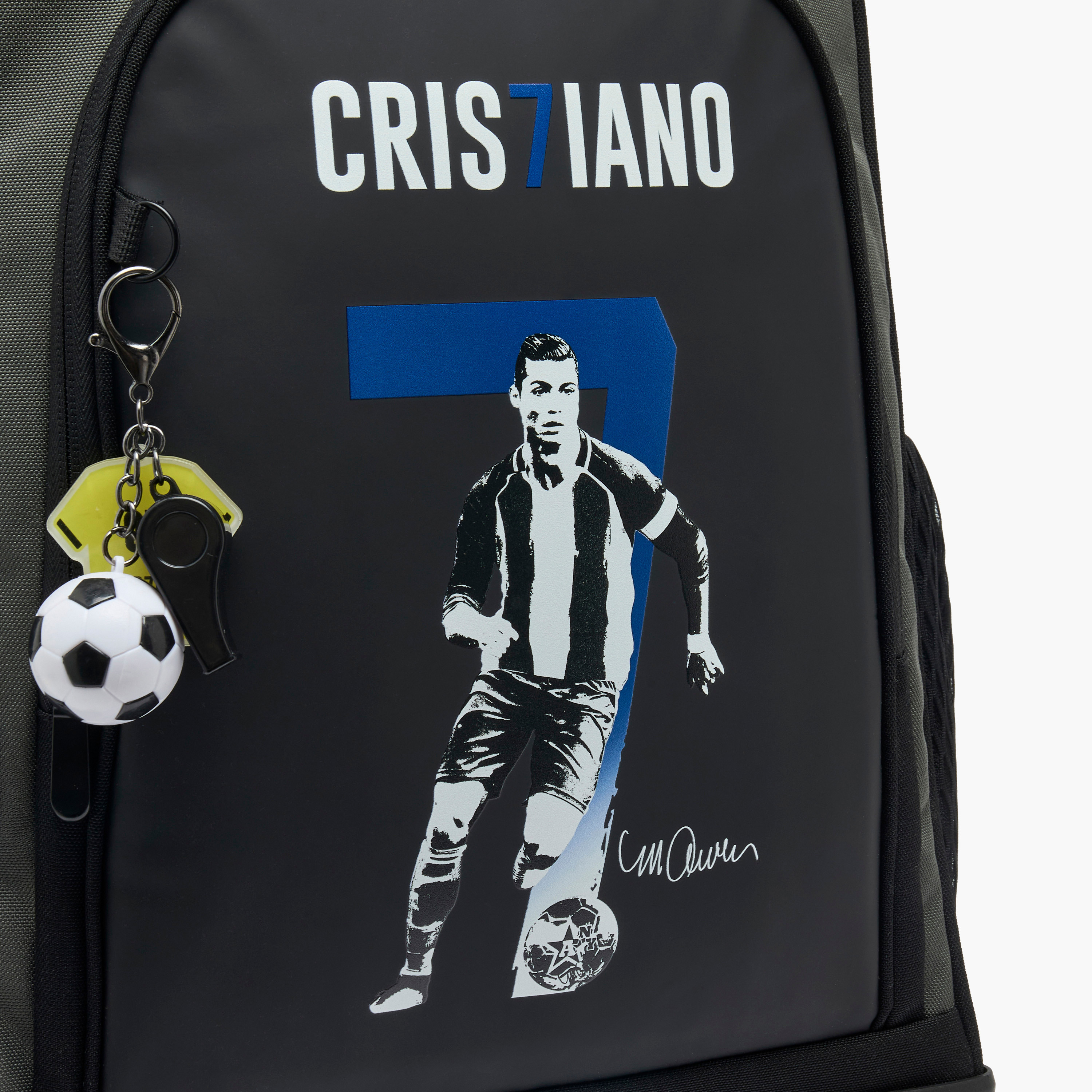 Celebrity Icons Cristiano Print Trolley Bag for Boys 8-12 Years Retractable Handle - 16 inches-school-bagsandbackpacks-trolleybags-image-4