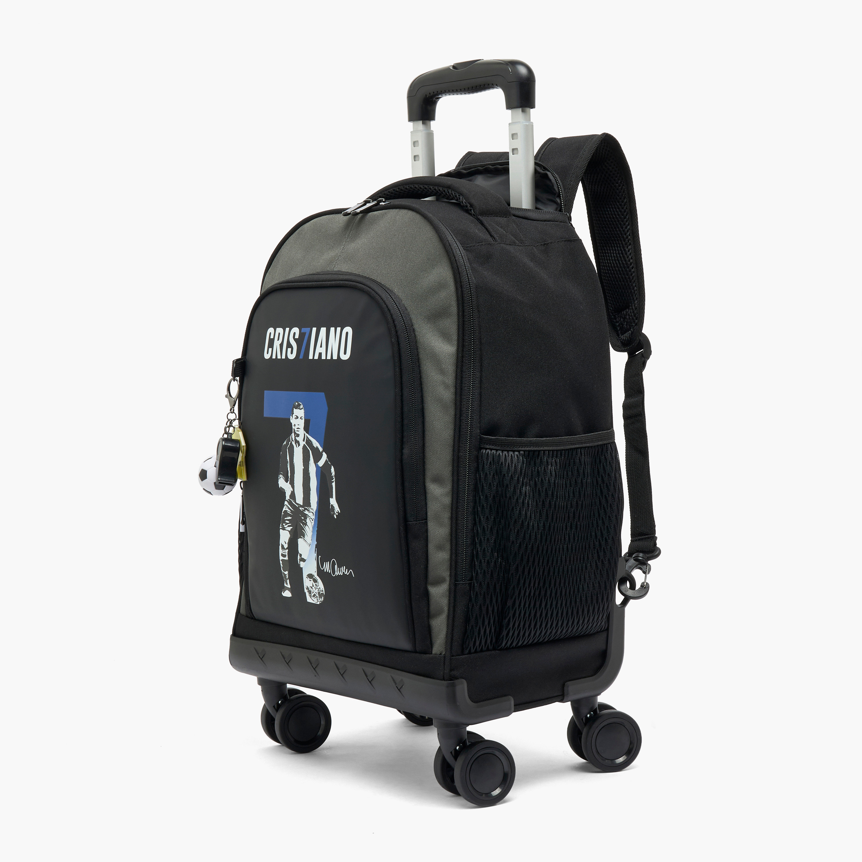 Celebrity Icons Cristiano Print Trolley Bag for Boys 8-12 Years Retractable Handle - 16 inches-school-bagsandbackpacks-trolleybags-image-7