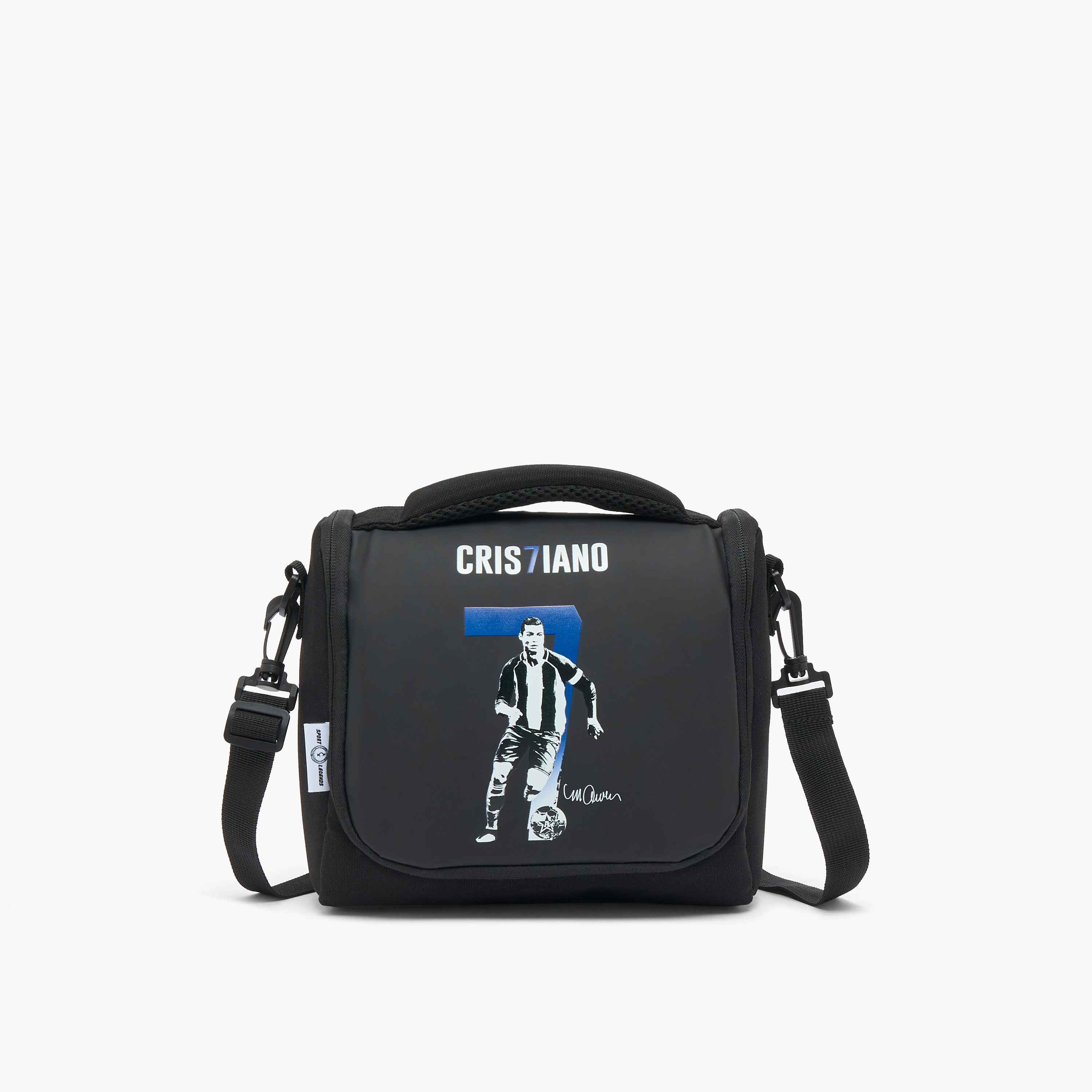 Celebrity Icons Cristiano Ronaldo Print Lunch Bag for Boys 8-12 Years with Detachable Strap-school-lunchessentials-lunchbags-image-1