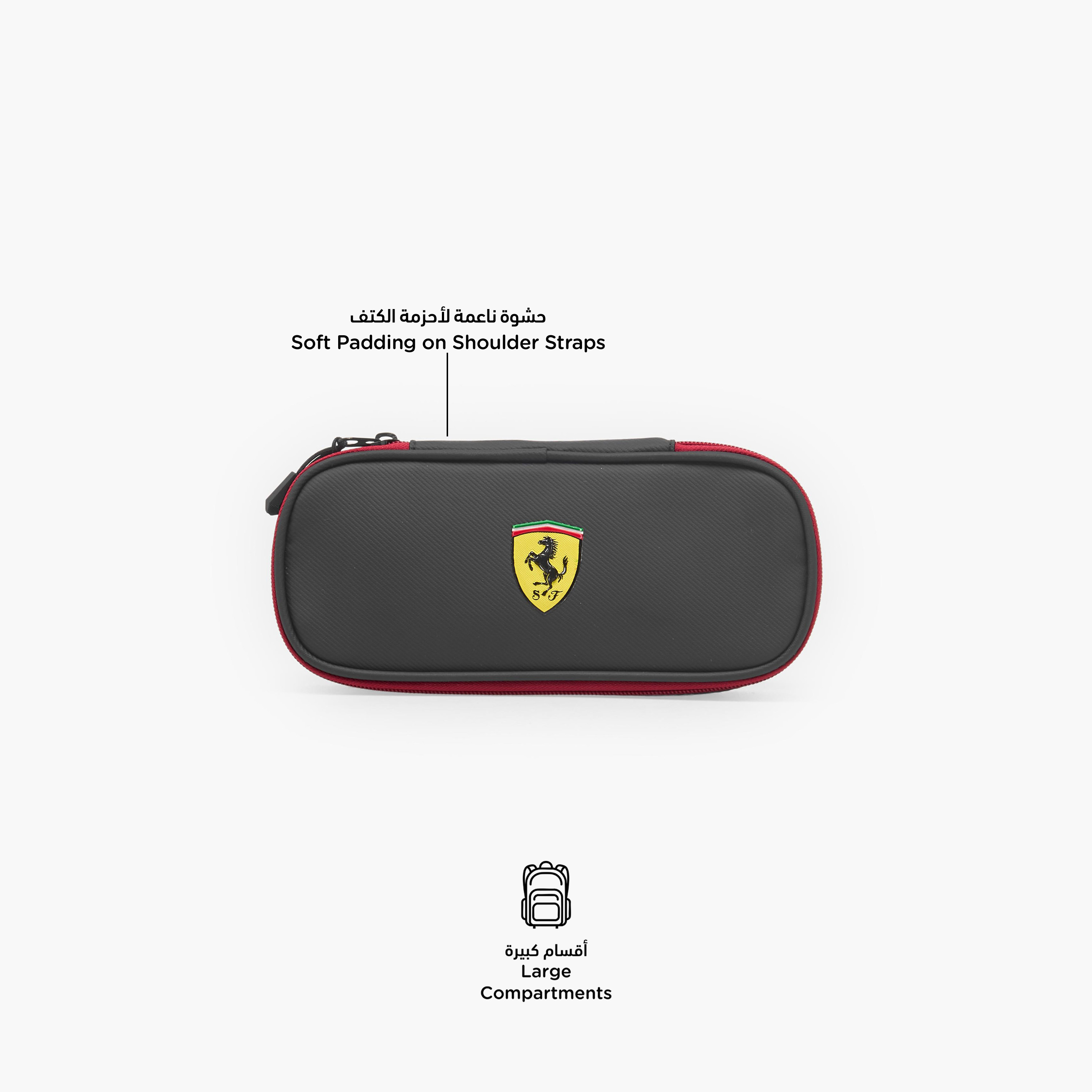 Ferrari Logo Pencil Pouch with Zip Closure-school-stationery-pencilcases-image-2