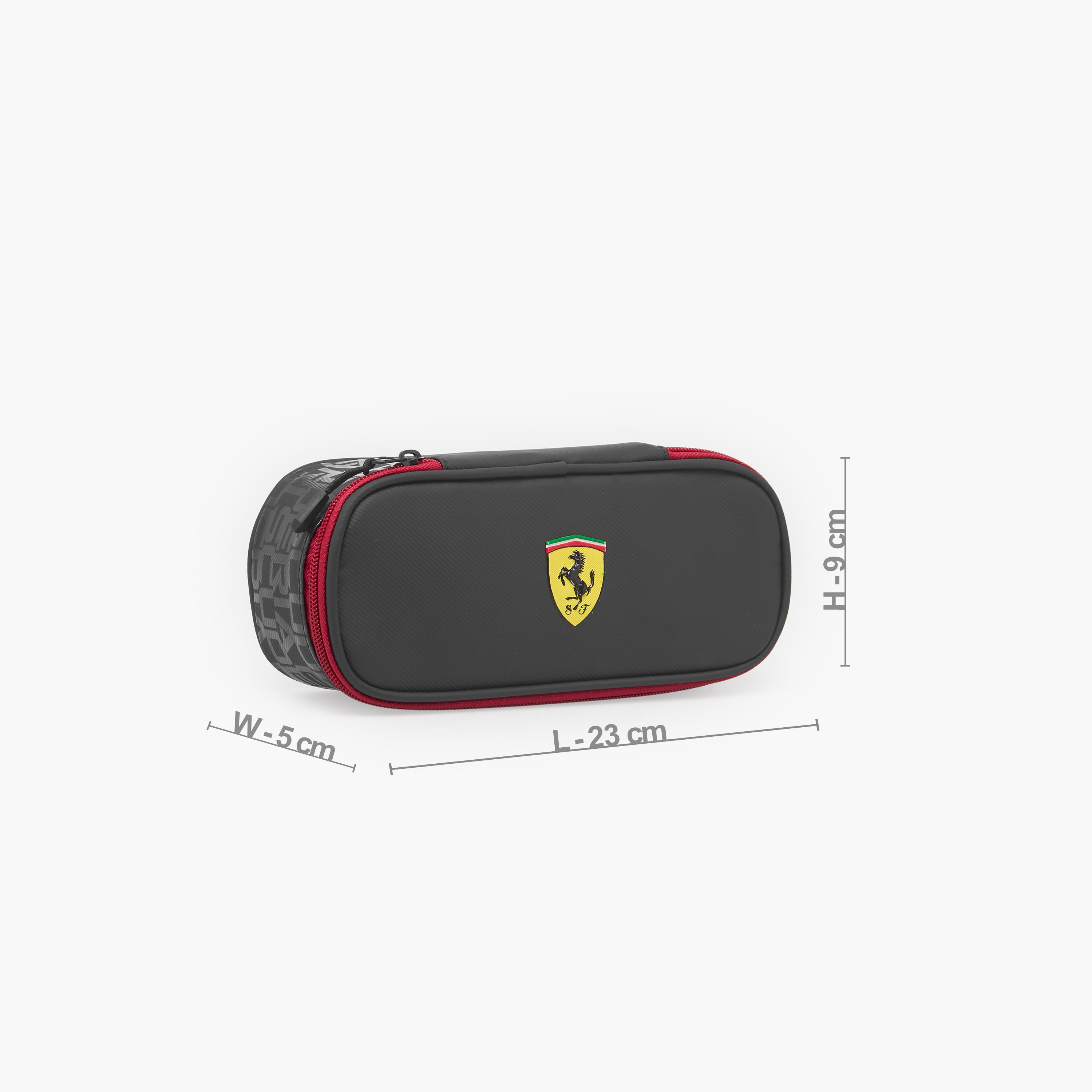 Ferrari Logo Pencil Pouch with Zip Closure-school-stationery-pencilcases-image-3