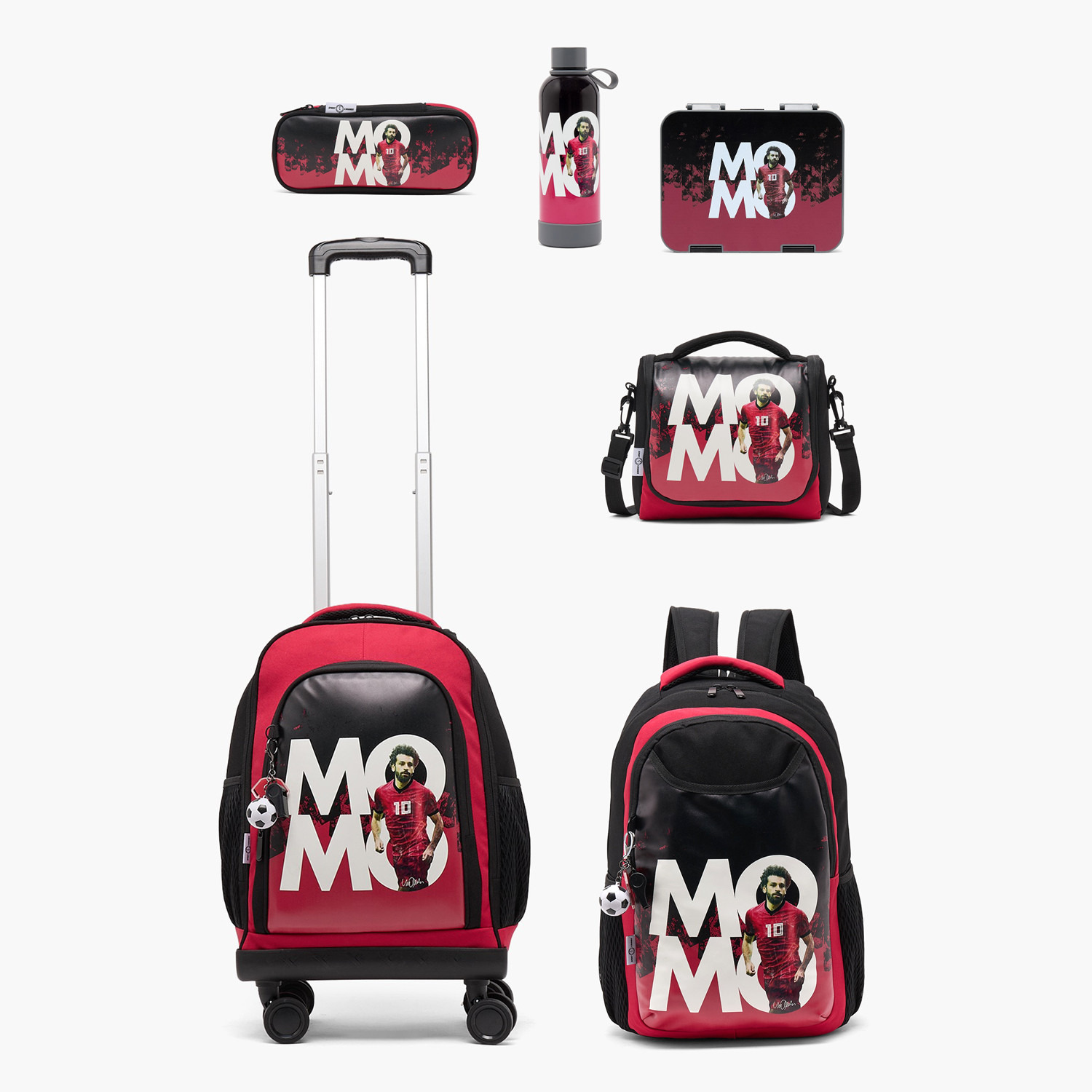 Celebrity Icons Mo Salah Print Trolley Bag for Boys 8-12 Years with Durable Wheels - 18 inches-school-bagsandbackpacks-trolleybags-image-12