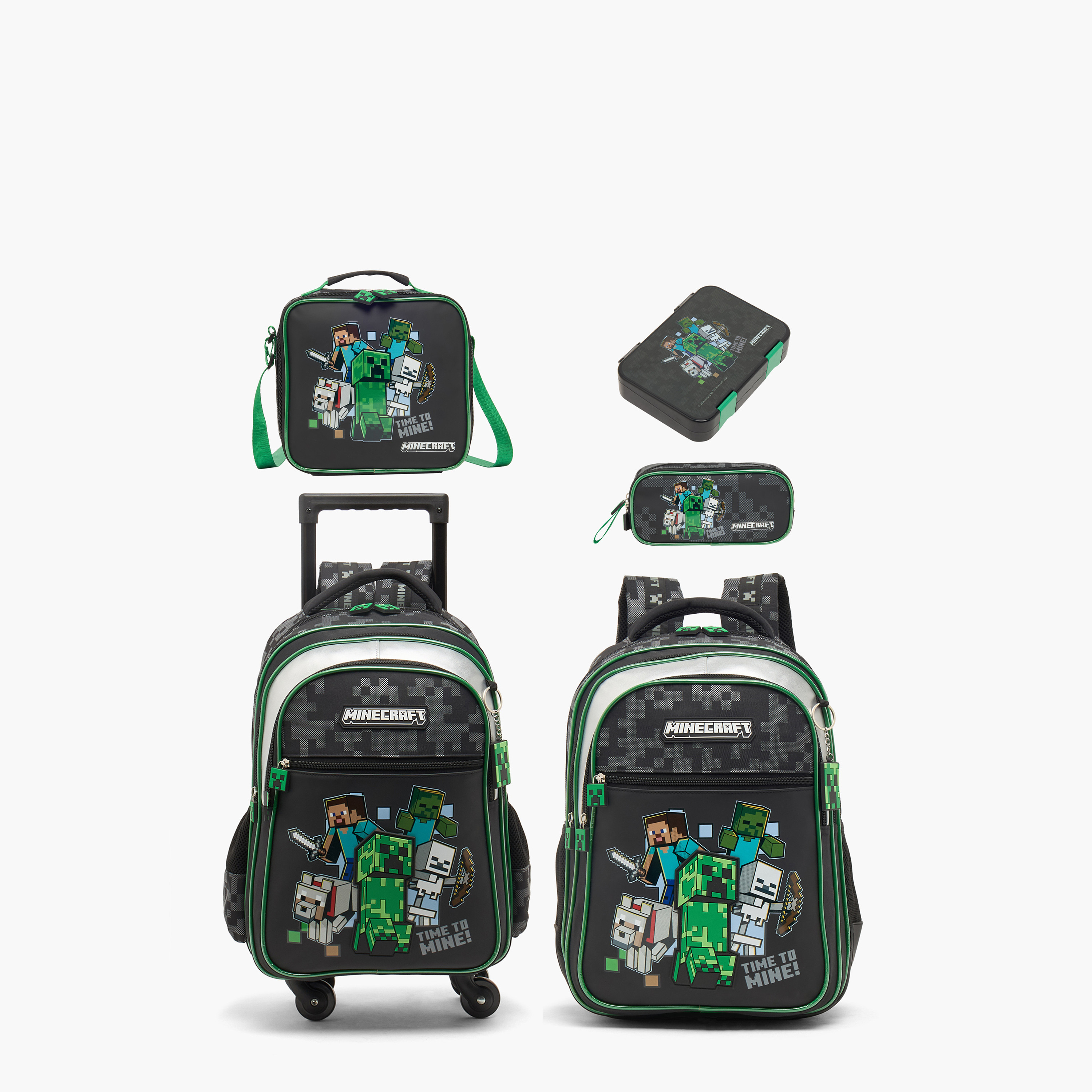 Hollywood Magic Minecraft Print Trolley Bag for Boys 5-8 Years with Durable Wheels - 16 inches-school-bagsandbackpacks-trolleybags-image-14