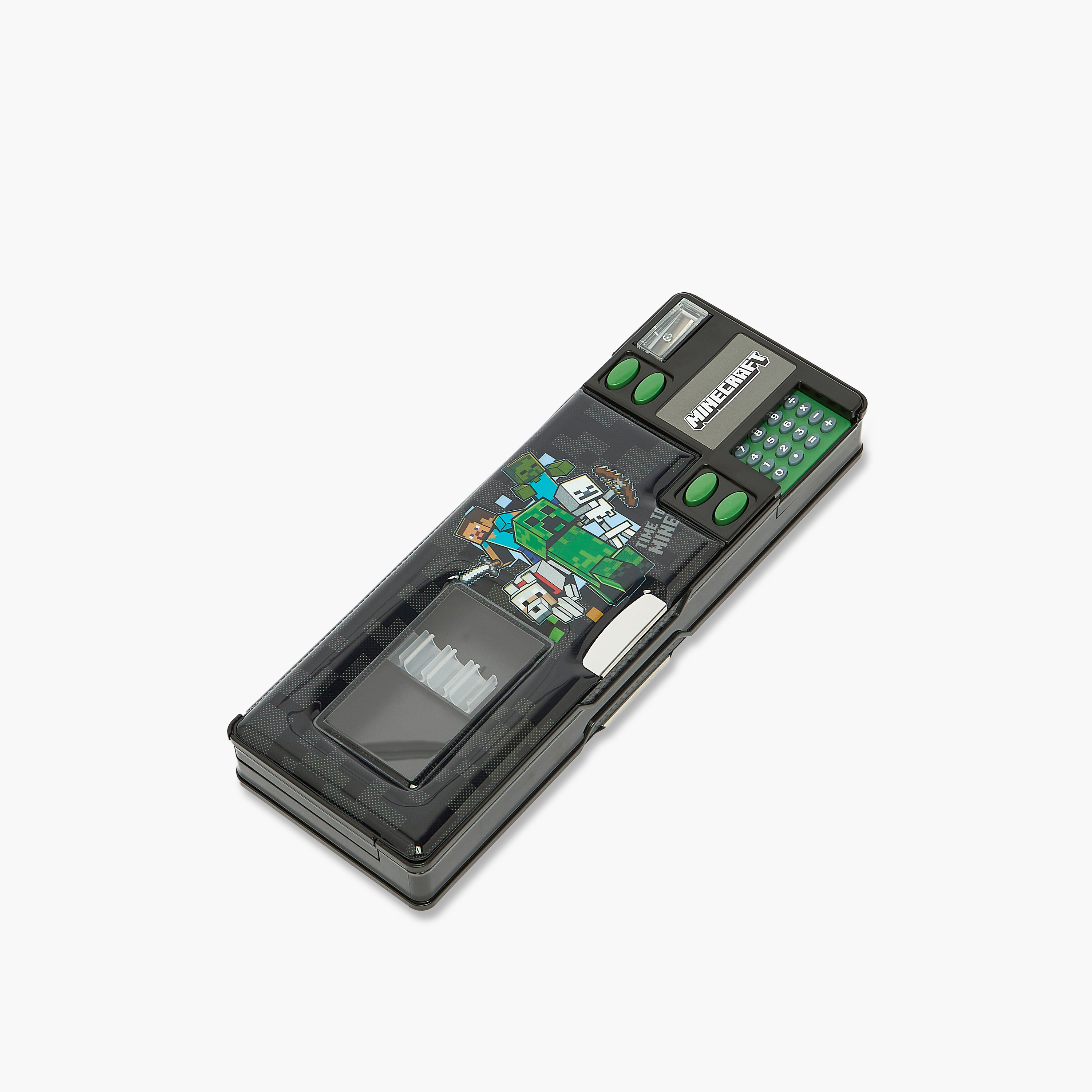 مقلمة بطبعات ماينكرافت مع آلة حاسبة من هوليوود ماجيك-school-stationery-pencilcases-image-2