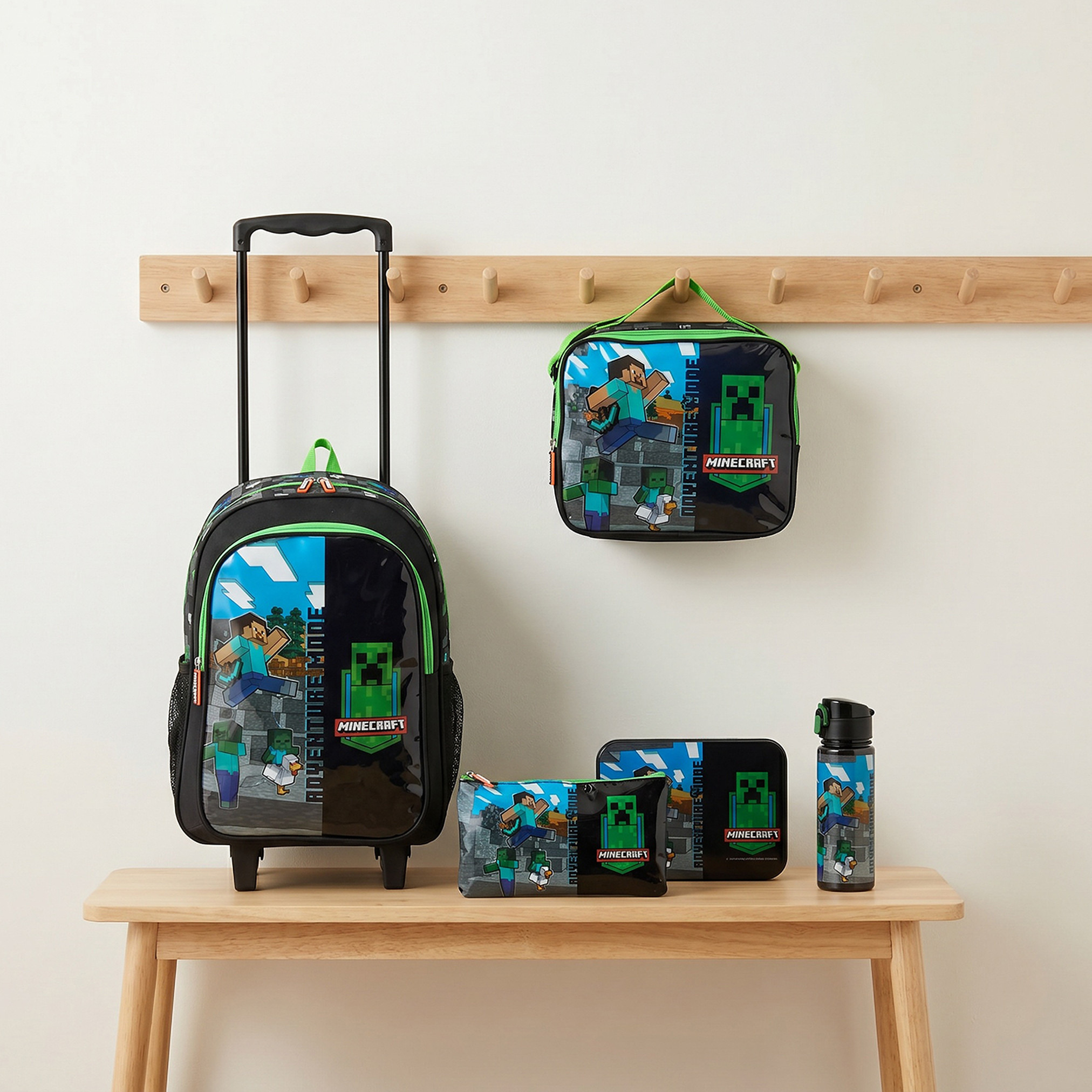 Hollywood Magic Printed 5-Piece School Trolley Bag Set for Boys 5-8 Years with Lunch Bag - 16 inches-school-bagsandbackpacks-trolleybags-image-1